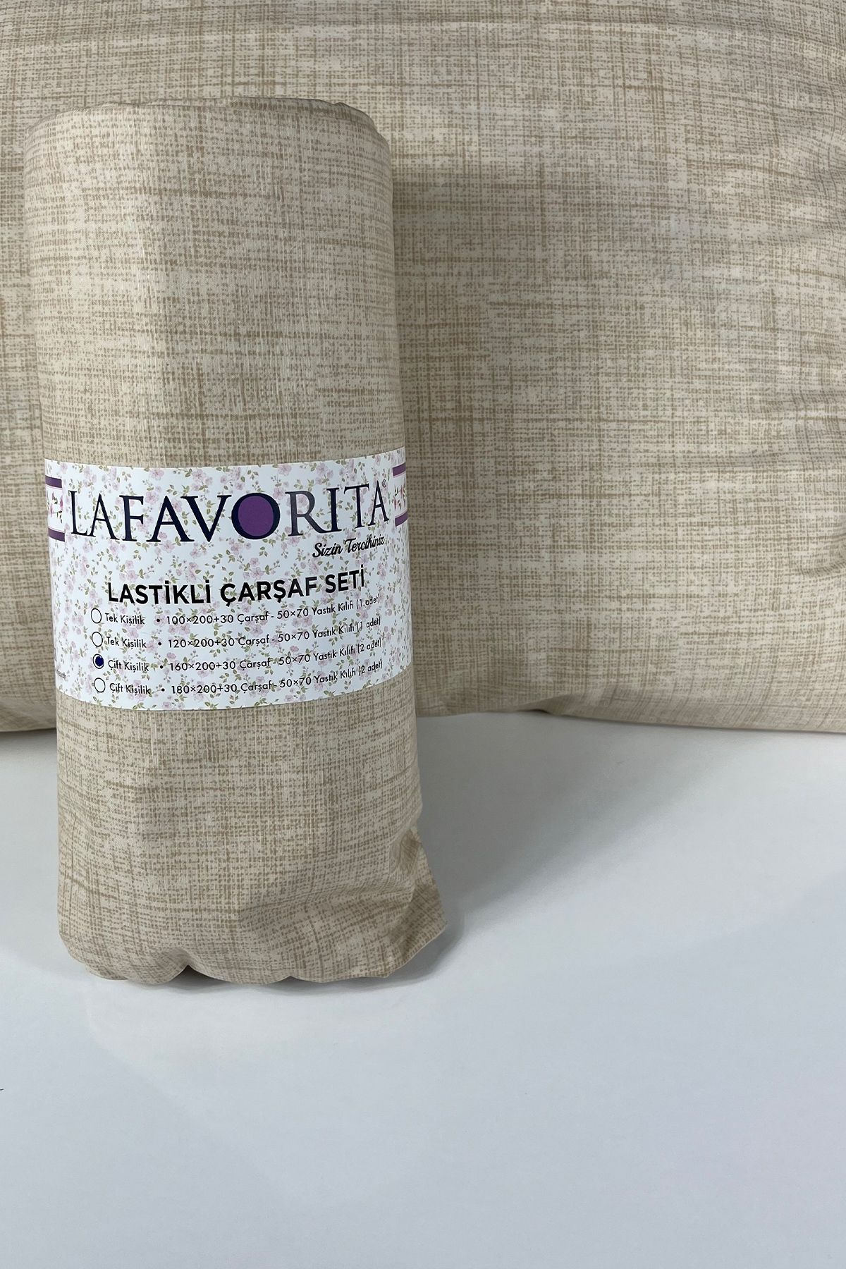Lafavorita-Double and King Size Elastic Sheet + 2 Pillow Cases 4