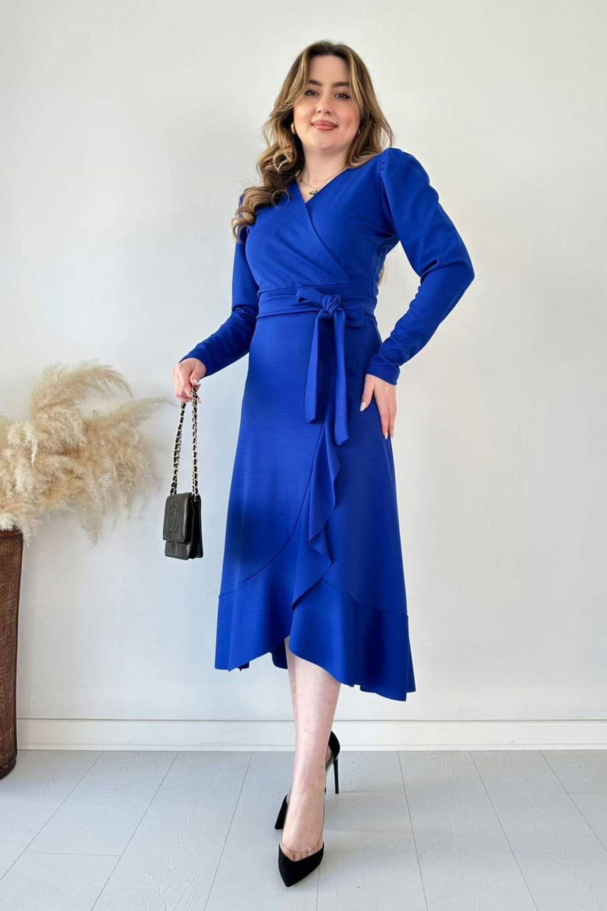 Dark blue sales wrap dress