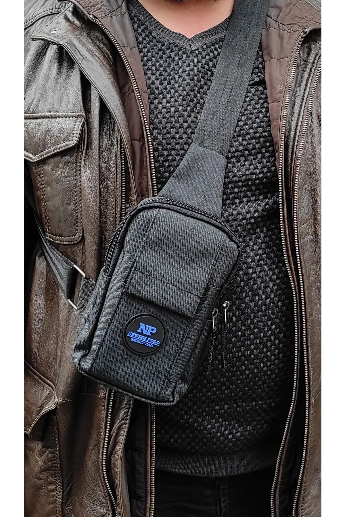 jön  Unisex Keten Telefon Bölmeli Bel Ve Çapraz Omuz Çanta Göğüs Seyahet Günlük Bodybag - Görsel 2