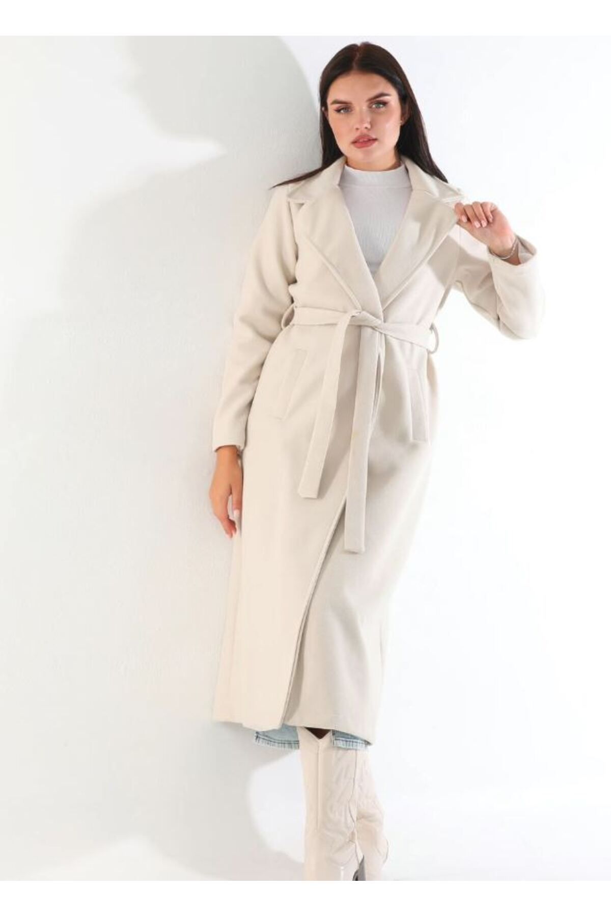 Lady Pixie Coat Beige Trendyol