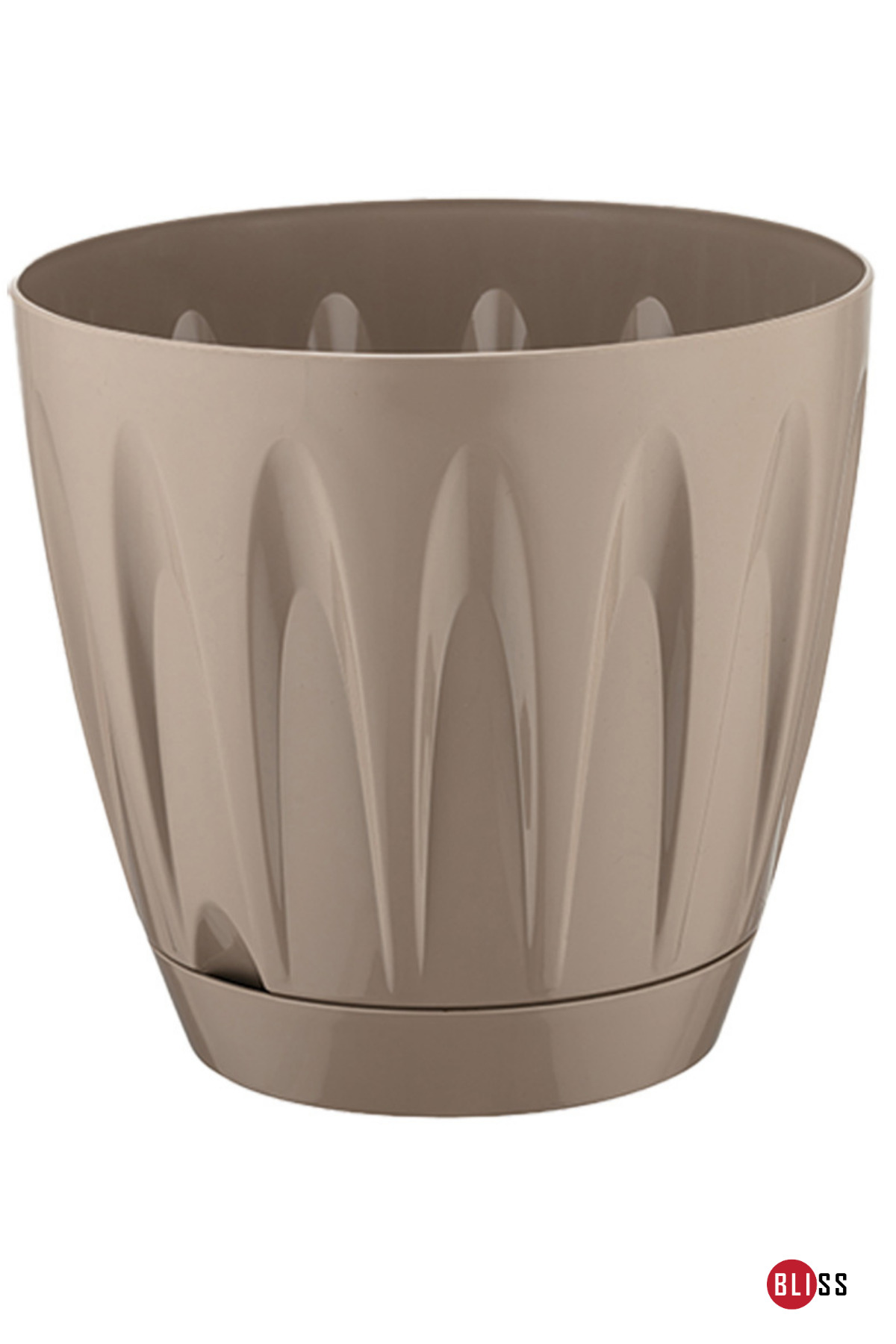 Chamomile Flower Pot 46 Lt Shiny Plastic Wheeled Drained Flower Pot (NO BOTTOM PLATE IN THE PICTURE.)