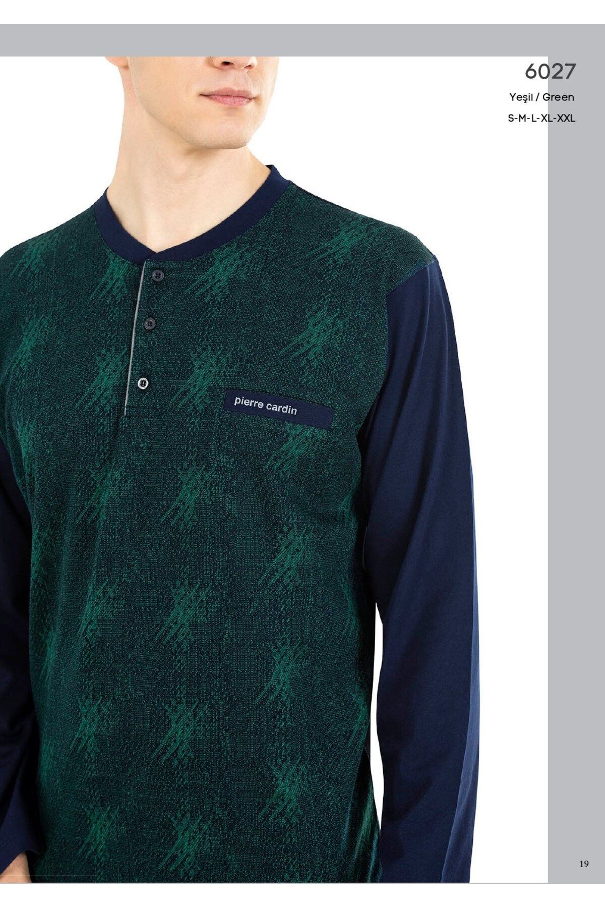 Pierre Cardin ست لباس خواب مردانه سبز 6027