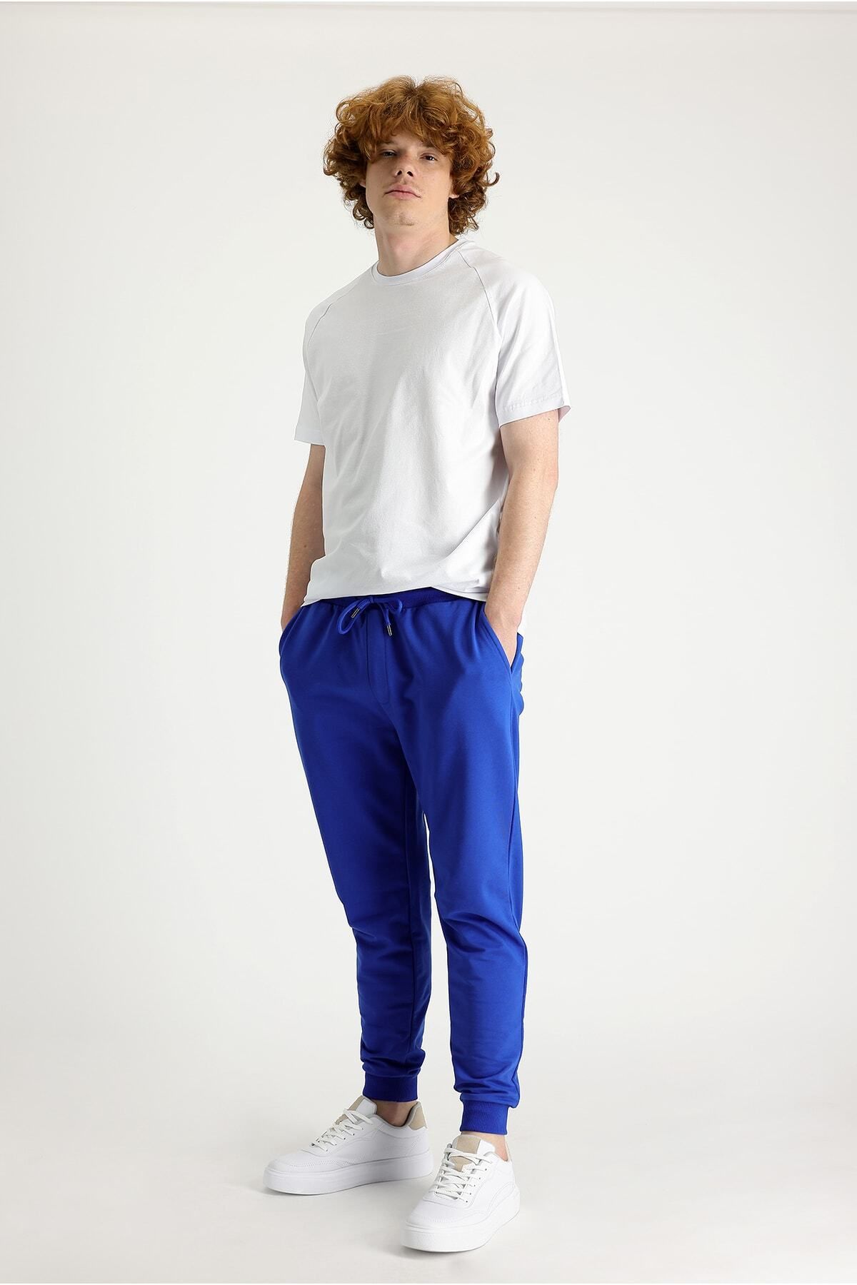 Tight Lady Men s Saks Blue Cuffed Slim Fit Sweatpant Sweatpants