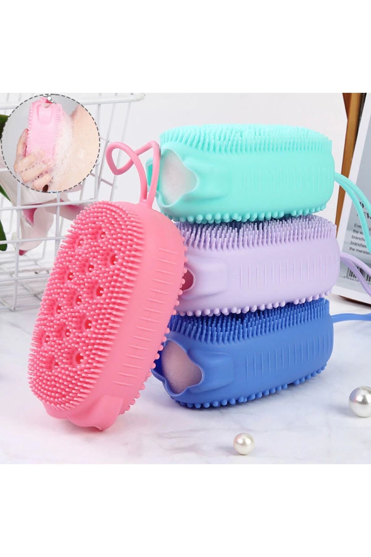 Bunyon-Double Sided Sponge Foaming Silicone Back Body Scrub Brush Bath Shower Loofah Bath Scrub 3