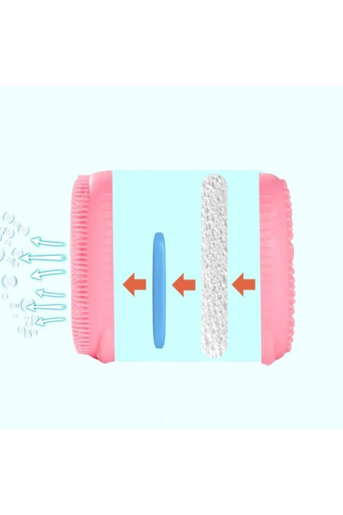 Bunyon-Double Sided Sponge Foaming Silicone Back Body Scrub Brush Bath Shower Loofah Bath Scrub 7