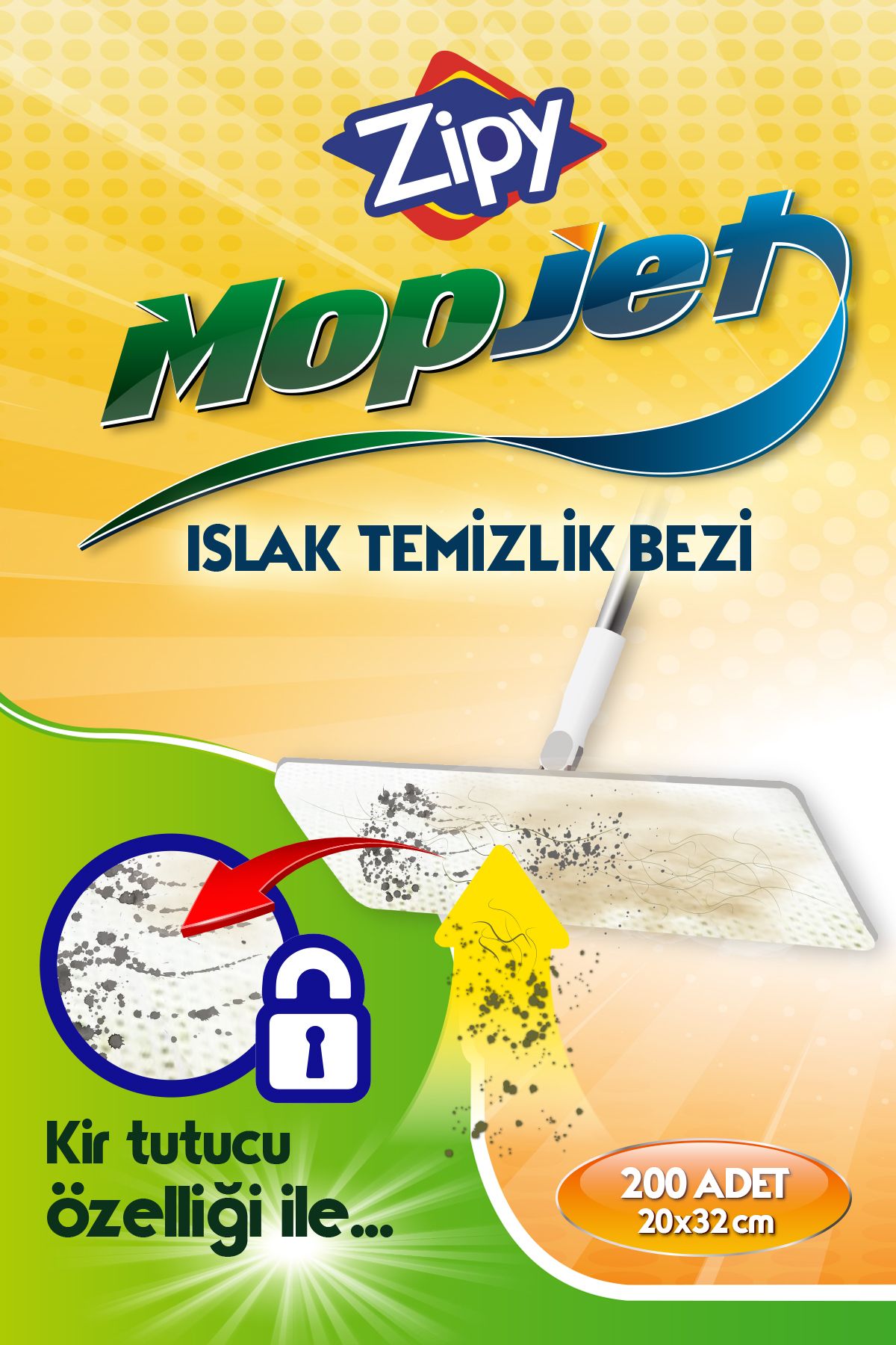 zipy-Mopjet Series 200 Pieces Wet Bucket Wipes Mop Compatible Large Size 4