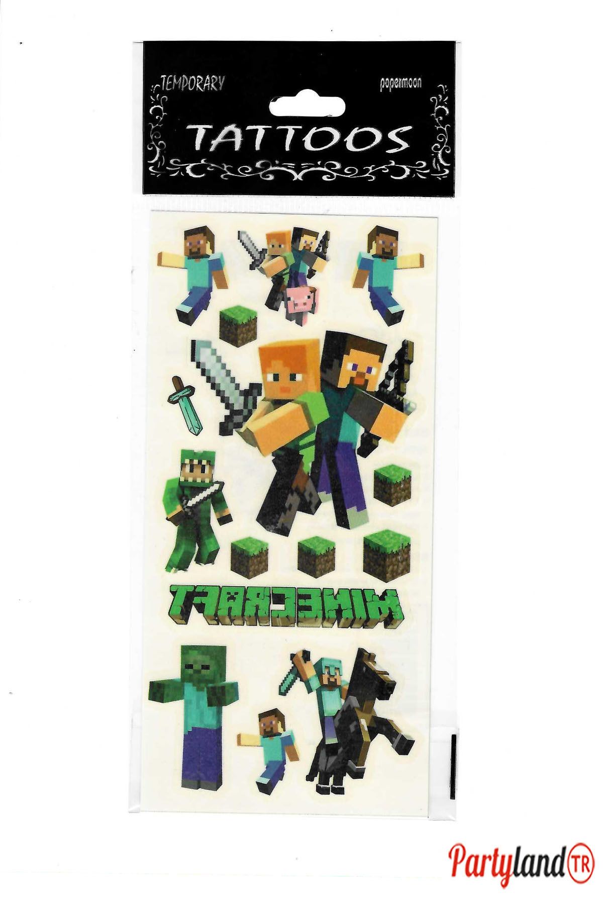 Minecraft Pixilated Temporary Tattoos [P13496] - $4.00. :  www.cakestuff.co.nz, Cakestuff - your one stop cake and cupcake decorating  supplies shop!