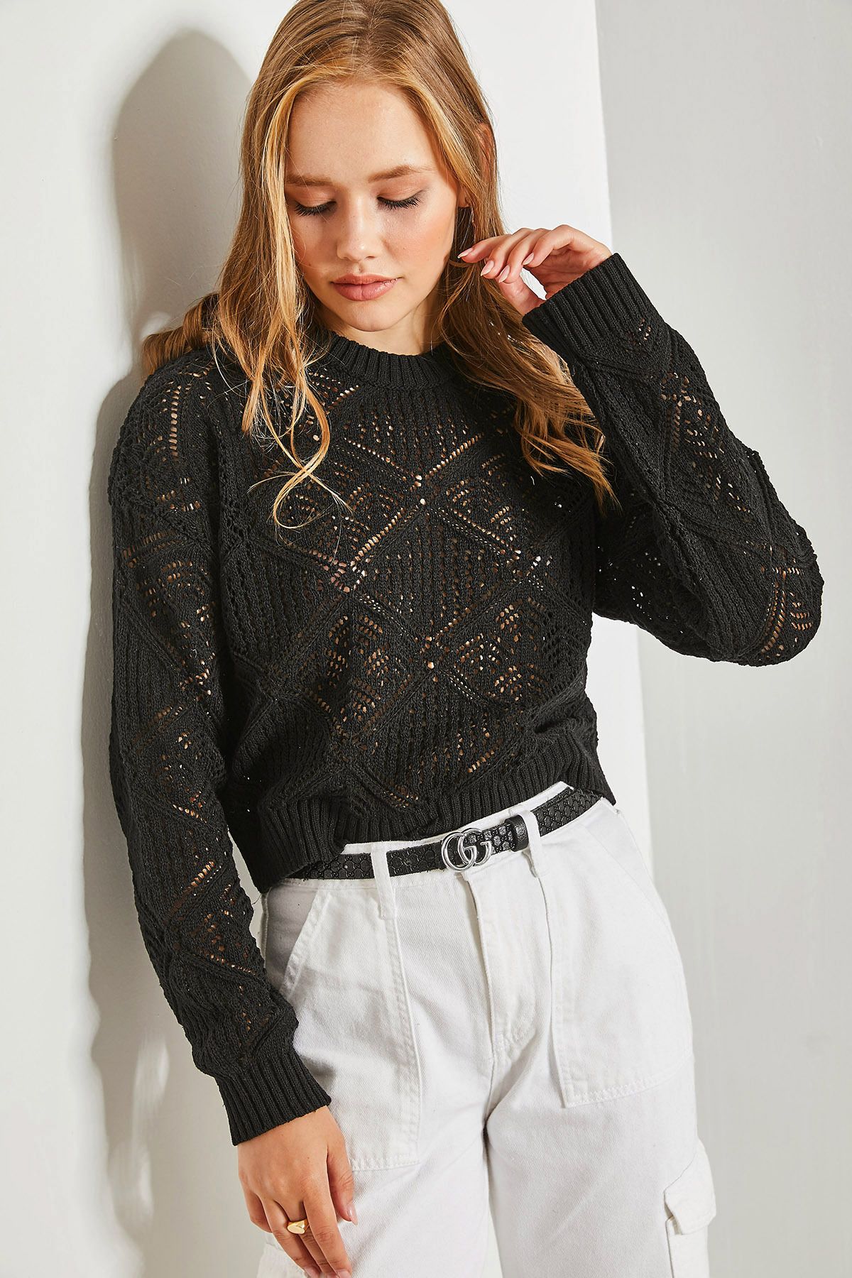 Cross knit jumper online