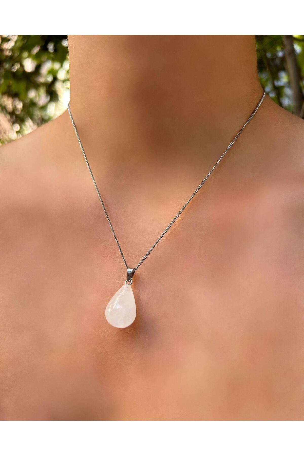 Asya Gems Necklace White Natural Stone Trendyol