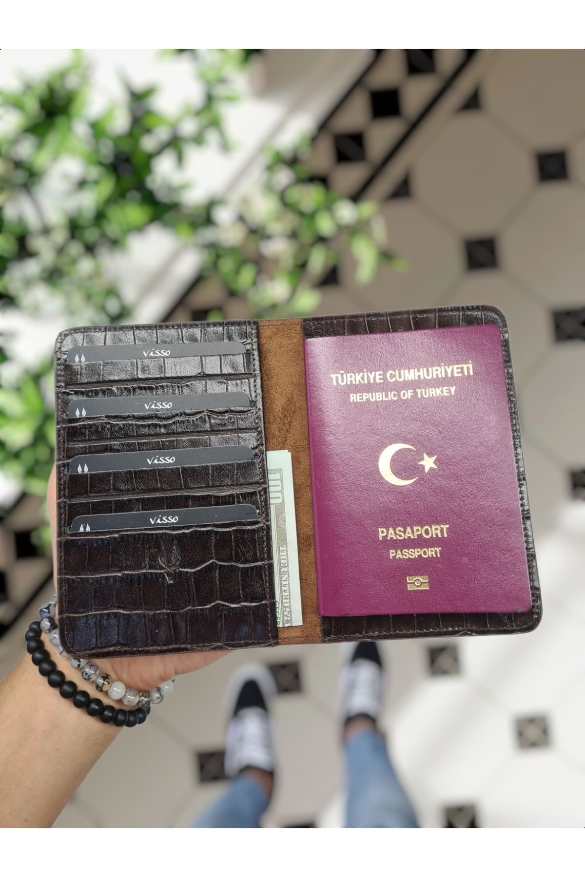 کیف پول مردانه و زنانه 911 TEMPTION LEALINE TEMPTIVE PASSPORTS REAL PASSPORT CASE CHEAKE BEATHER VİSSO