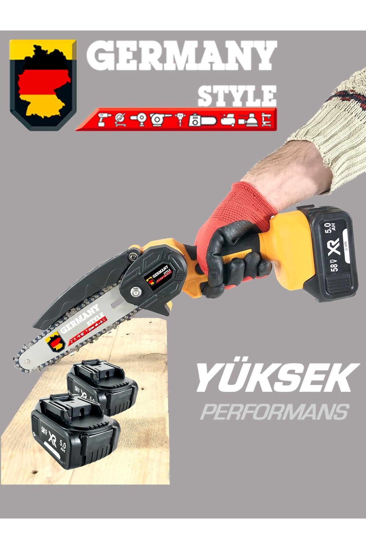 Genel Markalar Dal Budama Makinesi Şarjlı El Testeresi Çift Zincir