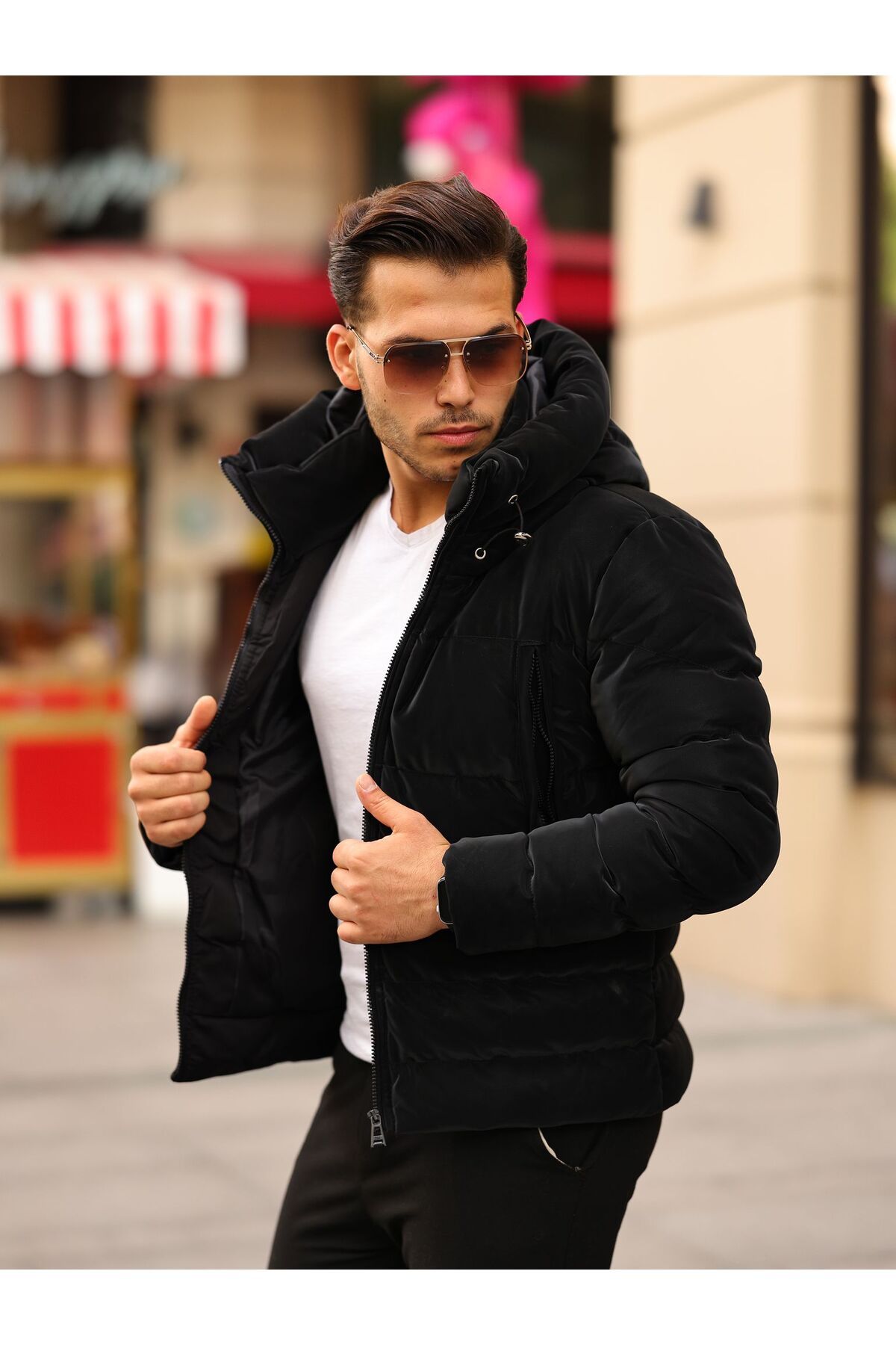 Hooded coat men shop
