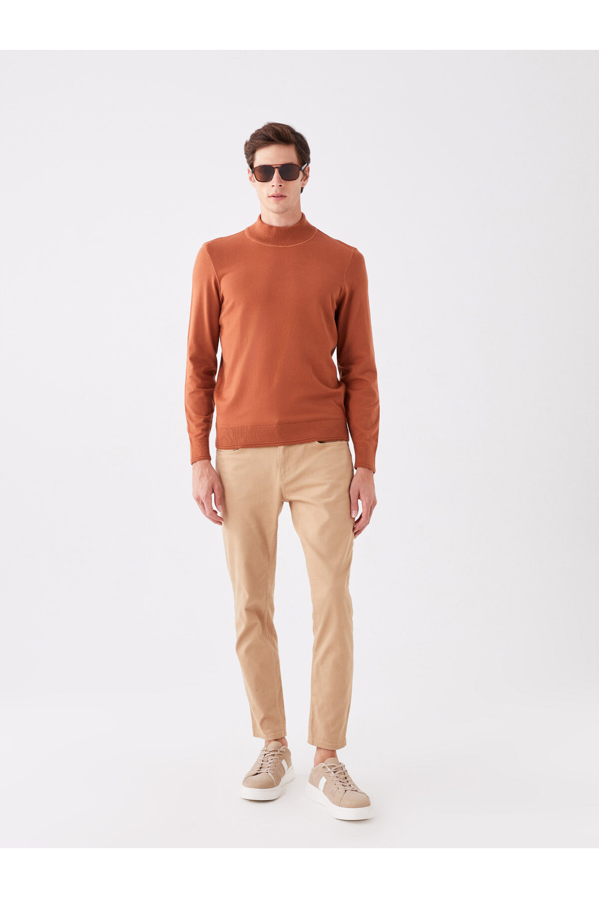 بافت و پلیور مردانه قهوه ای ال سی وایکیکی | W35274Z8V4S اورجینال - تصویر 3