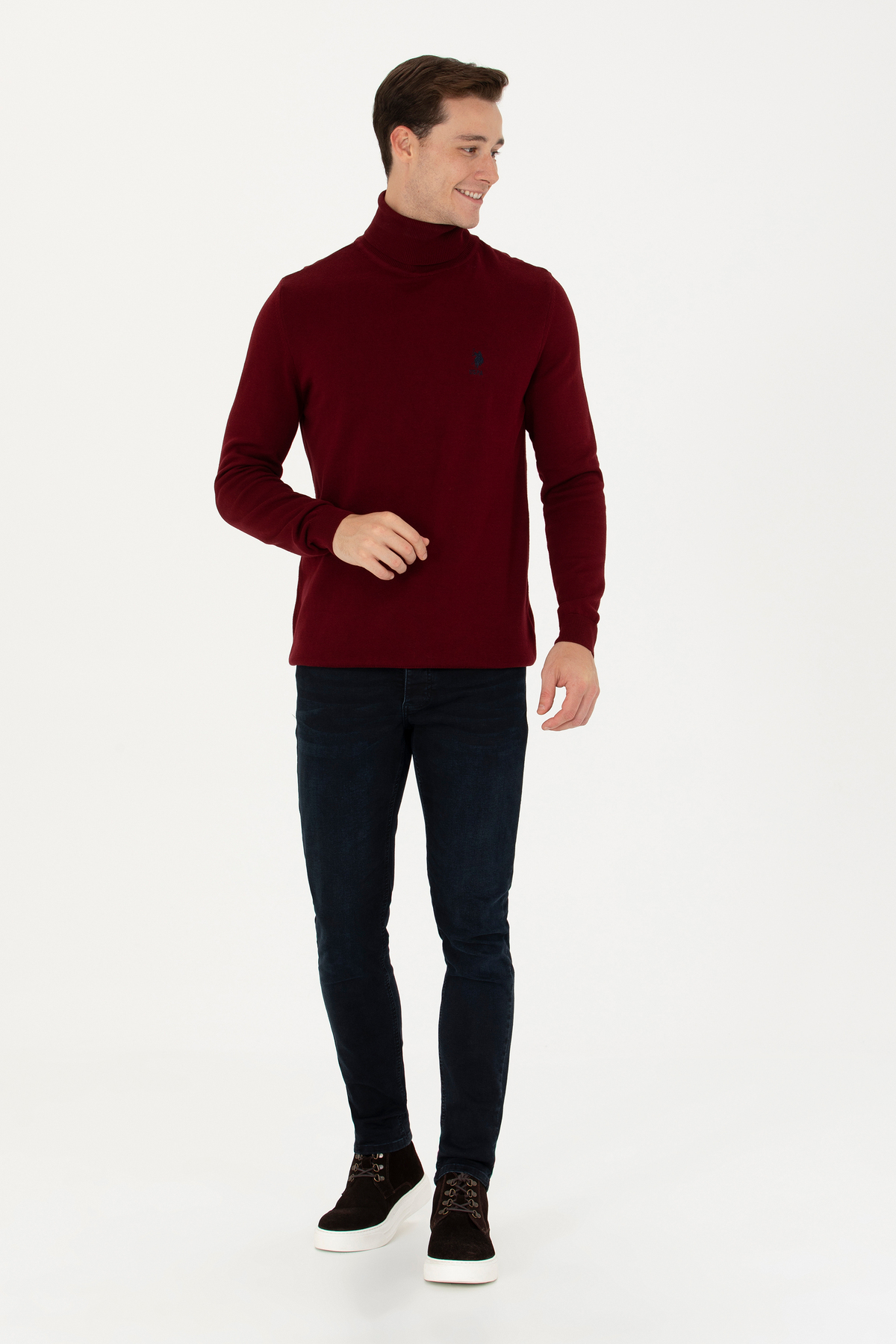 بافت و پلیور مردانه قهوه ای یو اس پولوU.S. Polo Assn. | G081SZ0TK.000.1629599 اورجینال - تصویر 3
