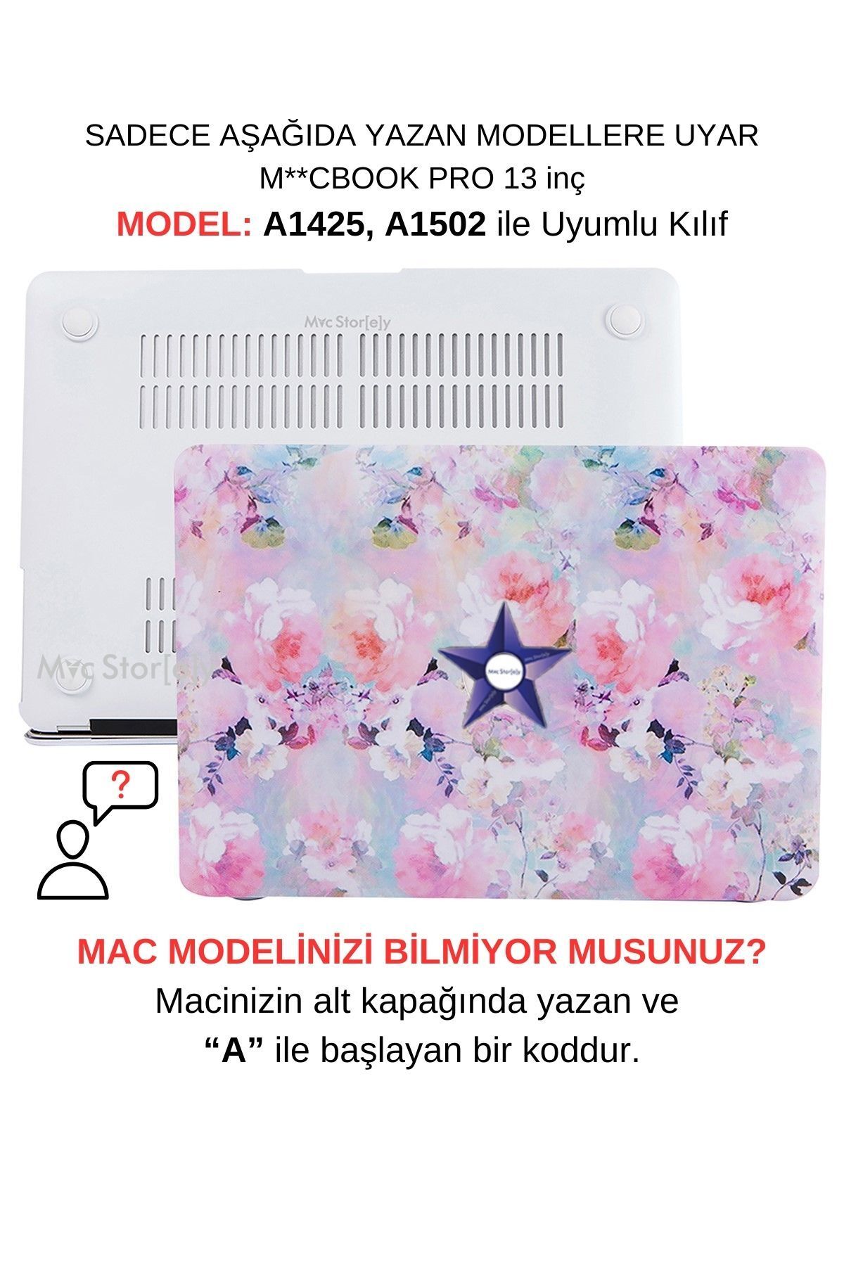 Mcstorey-Macbook Pro Case 13 Inch Flower03 (OLD MODEL WITH HDMI 2012-2015) Compatible With A1425 A1502 1