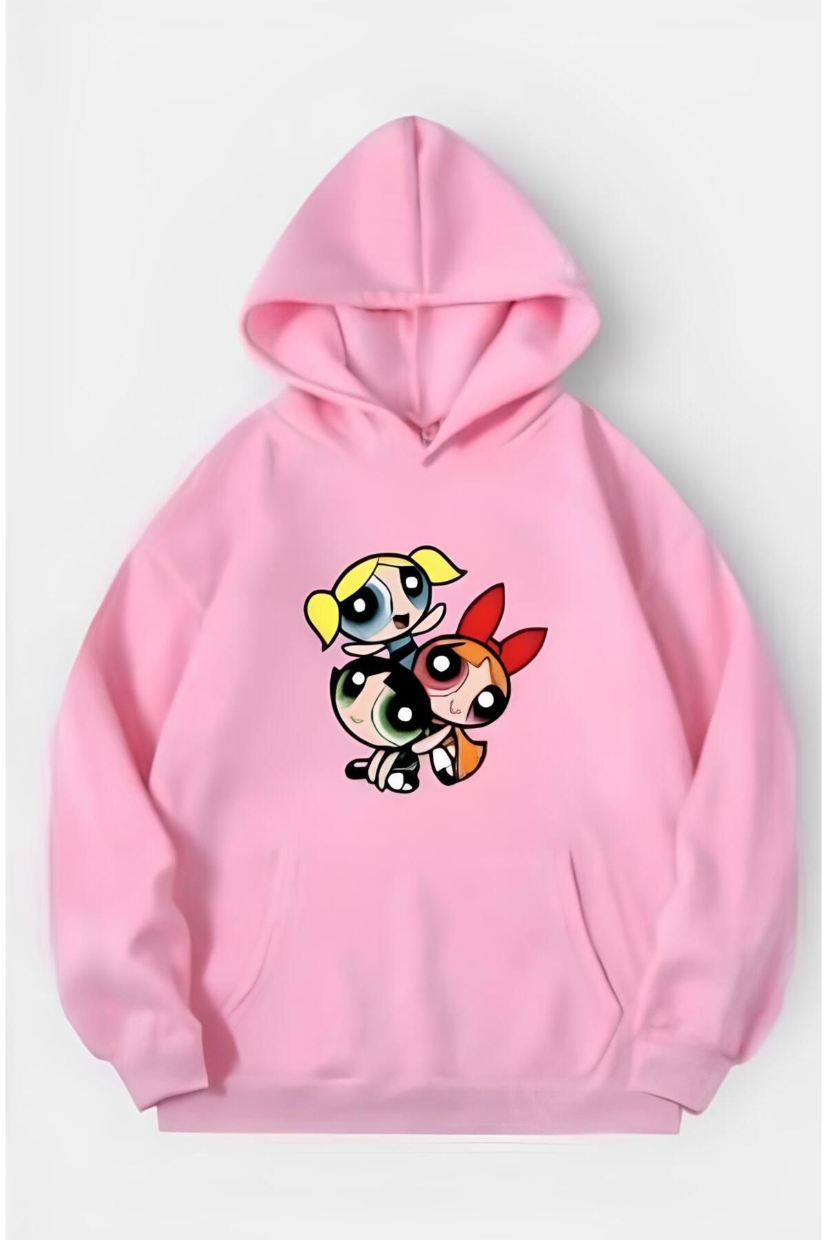 BROOD s Cute Pink Power Puff Girls Sweatshirt