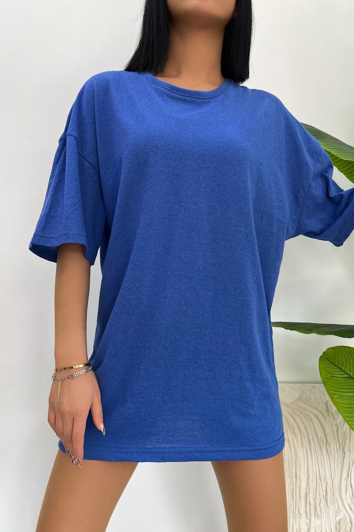 TRENDYOL Herren T-Shirt – Basic, Aus 100% Baumwolle – Lässiges Unisex-Shirt In Blau