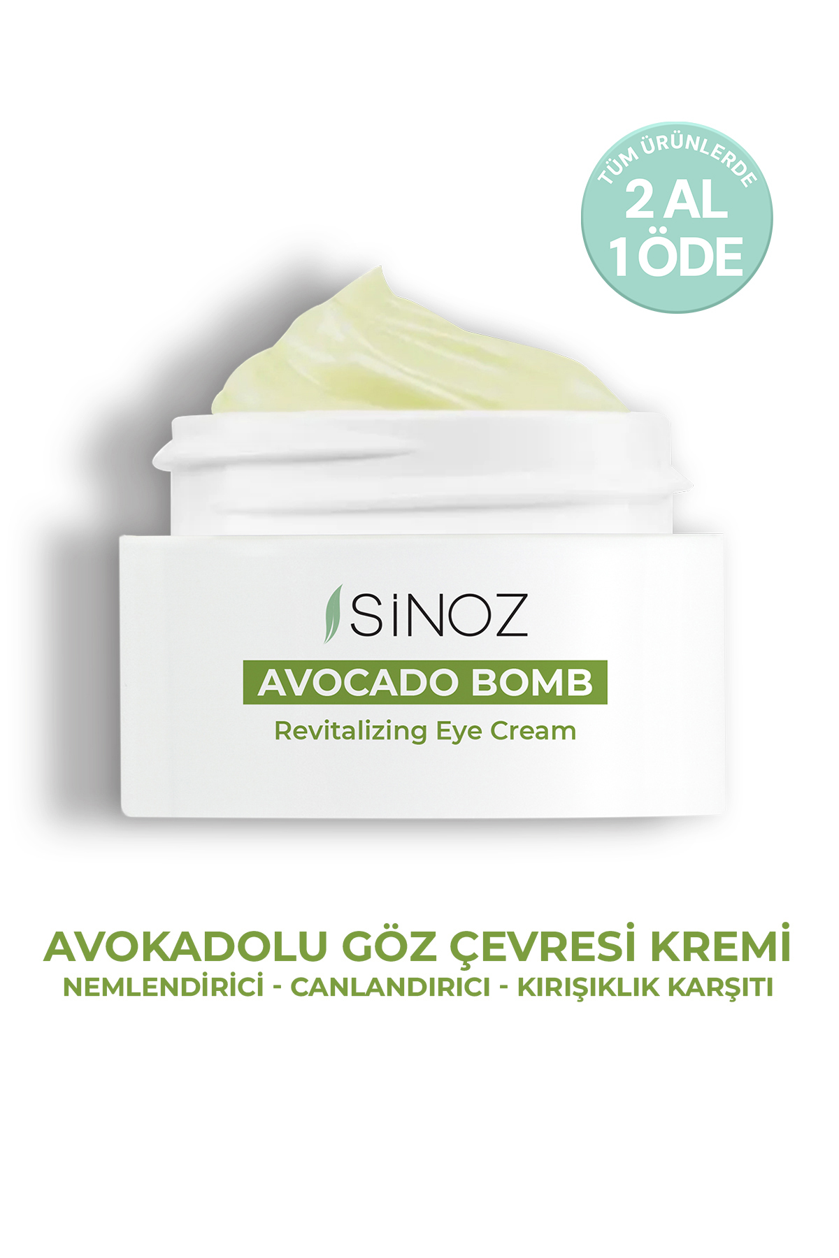SİNOZ Avokado Bomb - Nemlendirici Canlandırıcı Kırışıklık Karşıtı Göz Çevresi Bakım Kremi 15 Ml