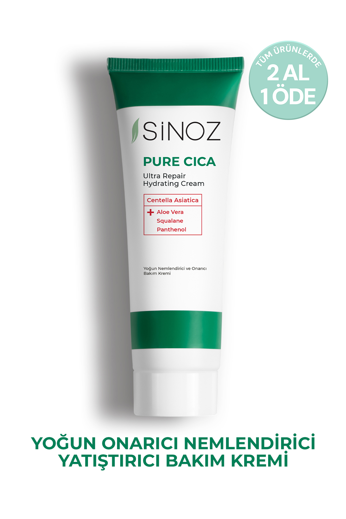 SİNOZ Pure Cica Yoğun Onarıcı Yatıştırıcı Nemlendirici Bakım Kremi 50 ml Tahriş Olmuş Hasarlı Ciltler İçin