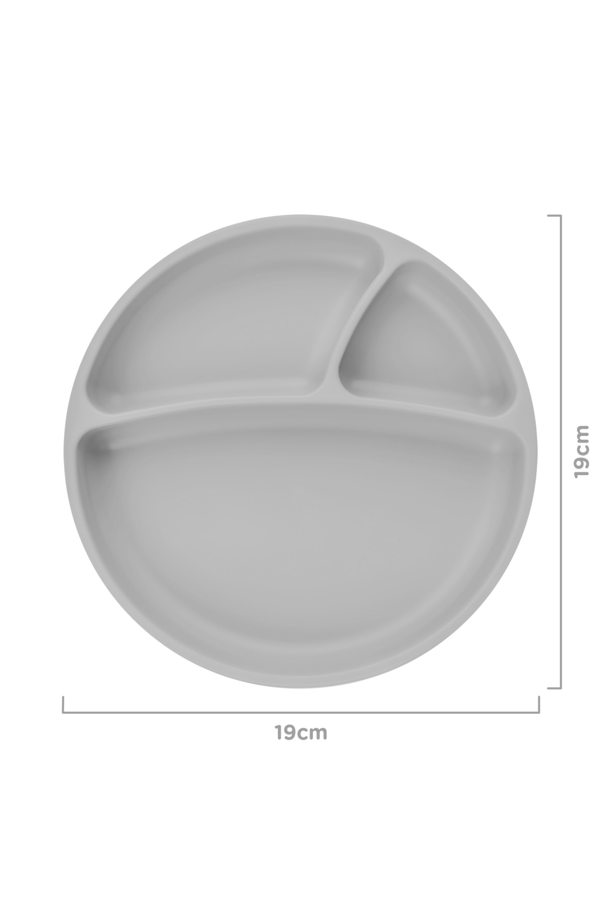 OiOi Silikon Tabak Vakum Tabanlı Porsiyon Powder Grey Gri fotoğrafı 2 (önizleme)