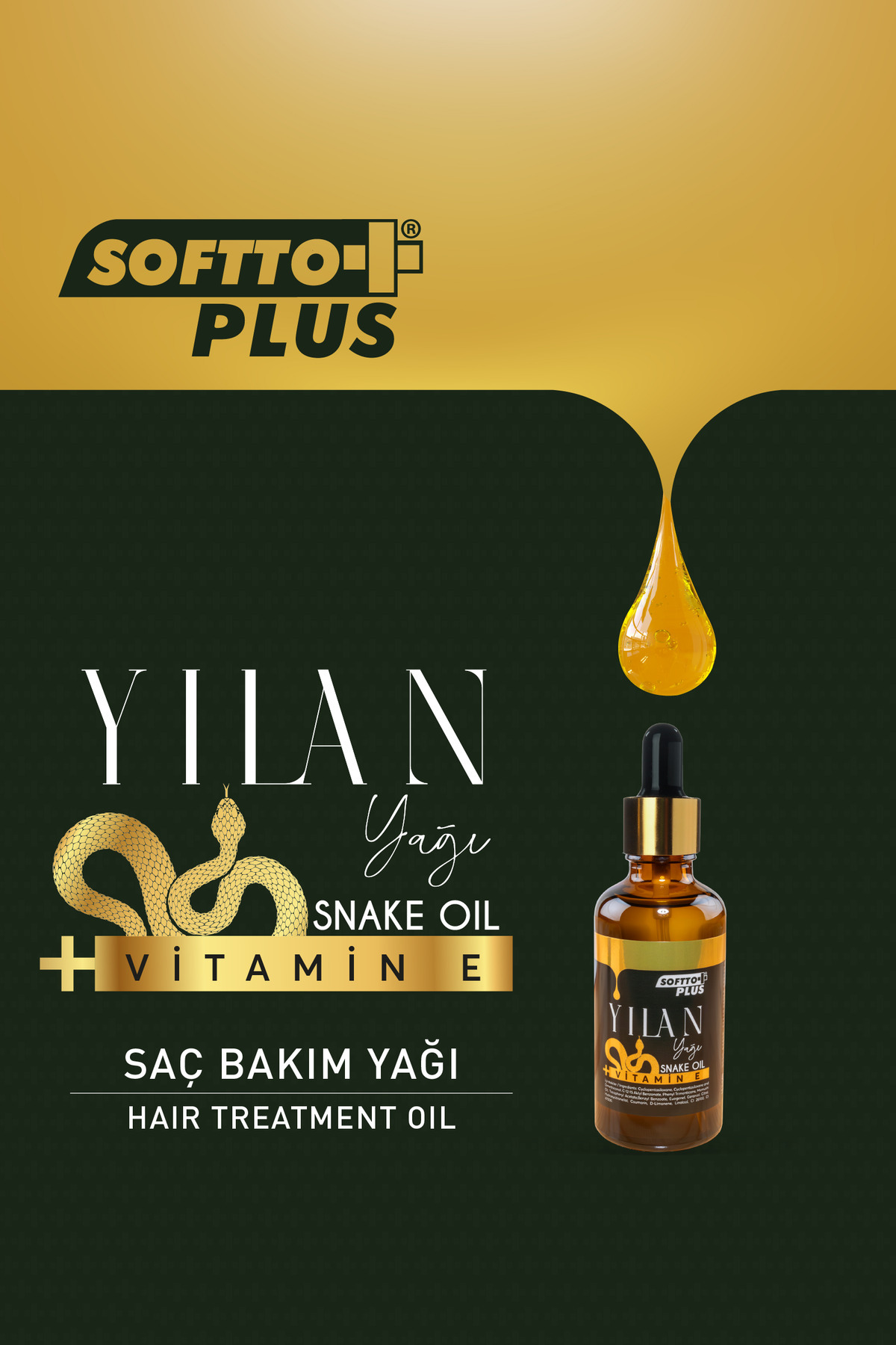 Yılan Yağı + E-vitamini Saç Bakım Yağı 50 Ml — ST01185 — تصویر 2 از 3