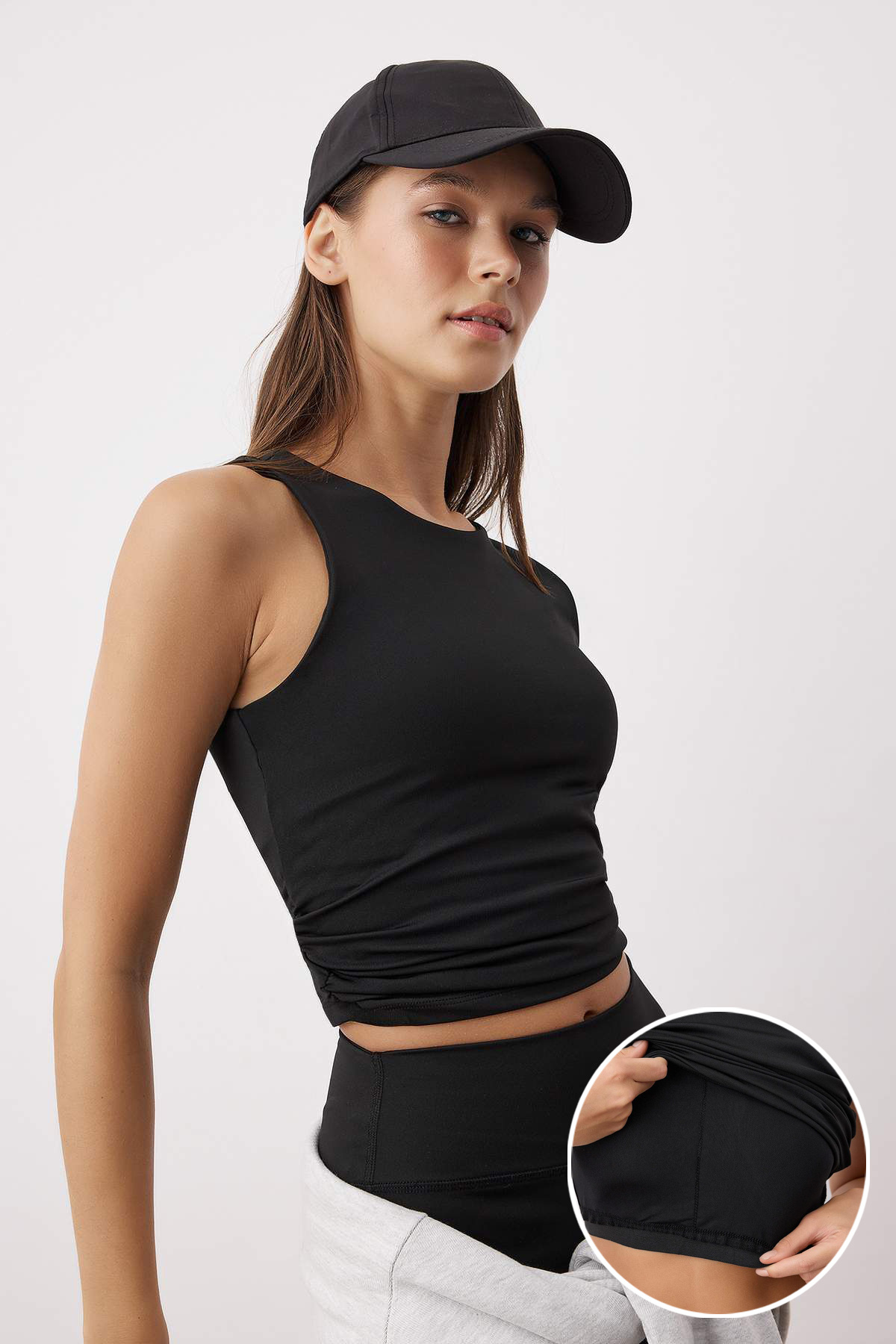 Trendyol Collection Schwarzer, zweilagiger, reflektierender, bedruckter, gest...