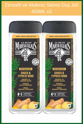 Le Petit Marseillais Zencefil Ve Akdeniz Selvisi Duş Jeli Ve Şampuan 400 ml X2