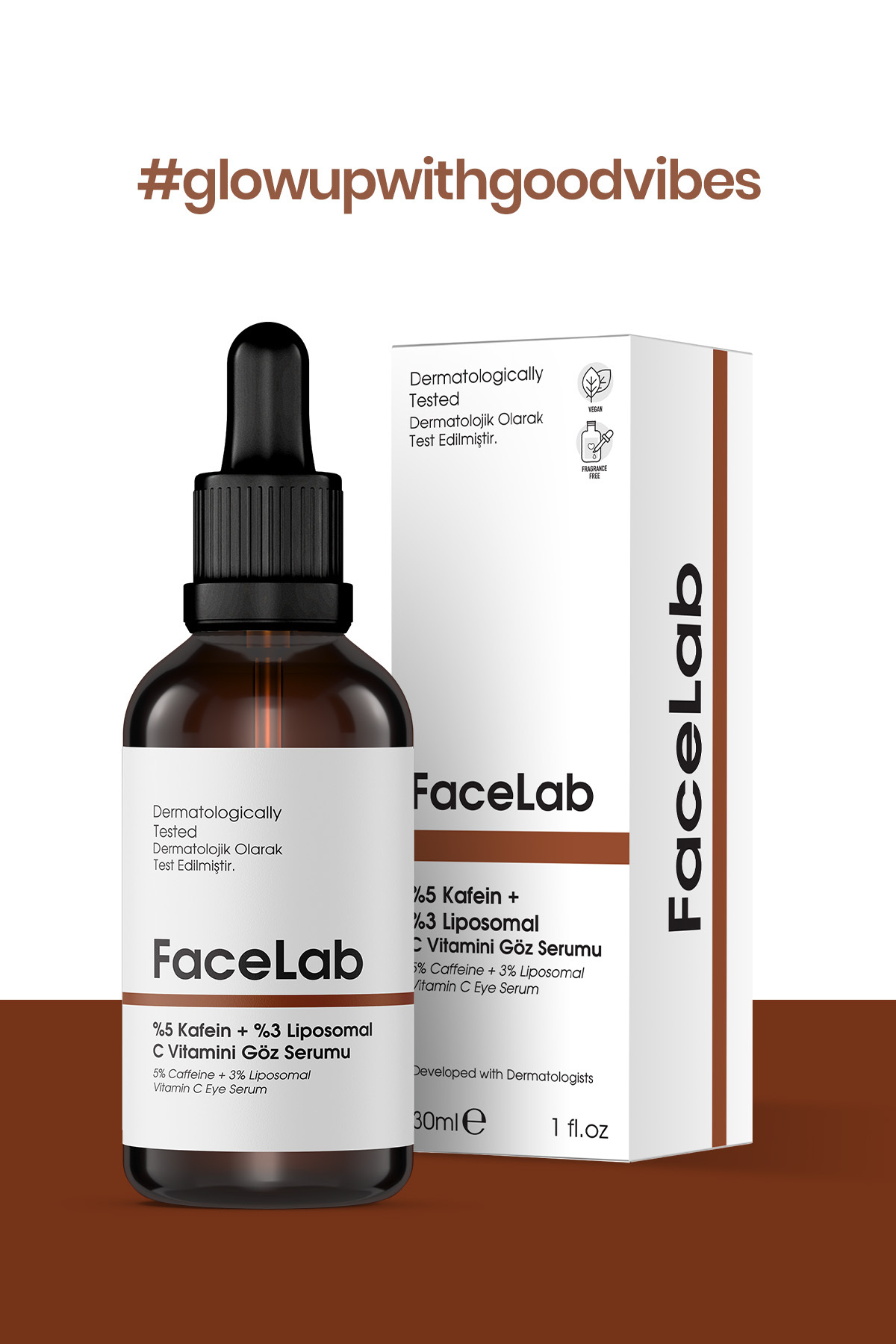Göz Çevresi Serumu – %5 Kafein + %3 Liposomal C Vitamini ile Morluk & Şişlik Karşıtı Bakım (30 ml) | Koyu Halka Serumu | Göz Altı Morluk Bakımı — FL039 — تصویر 2 از 5
