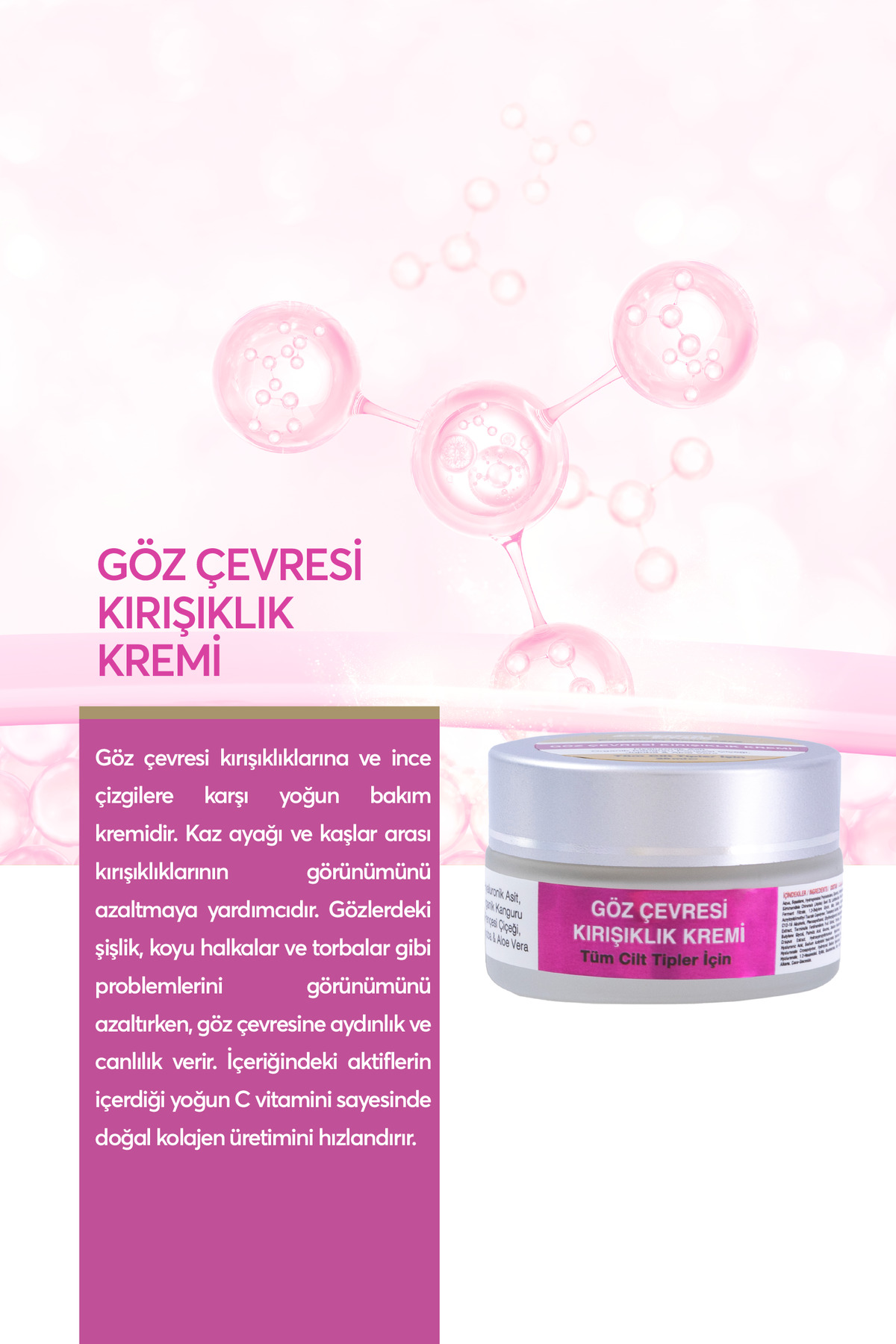Göz çevresi Kırışıklık Kremi 20 ML - Ürün görseli