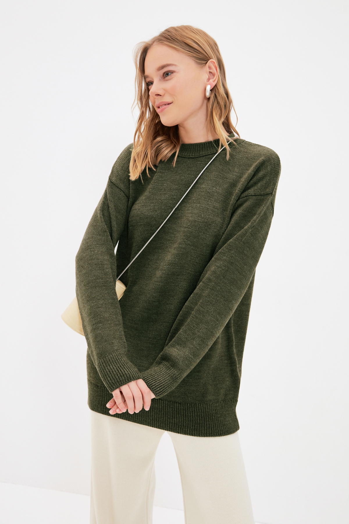 Trendyolmilla Modest Haki Dik Yaka Triko Kazak TCTAW22AK0045