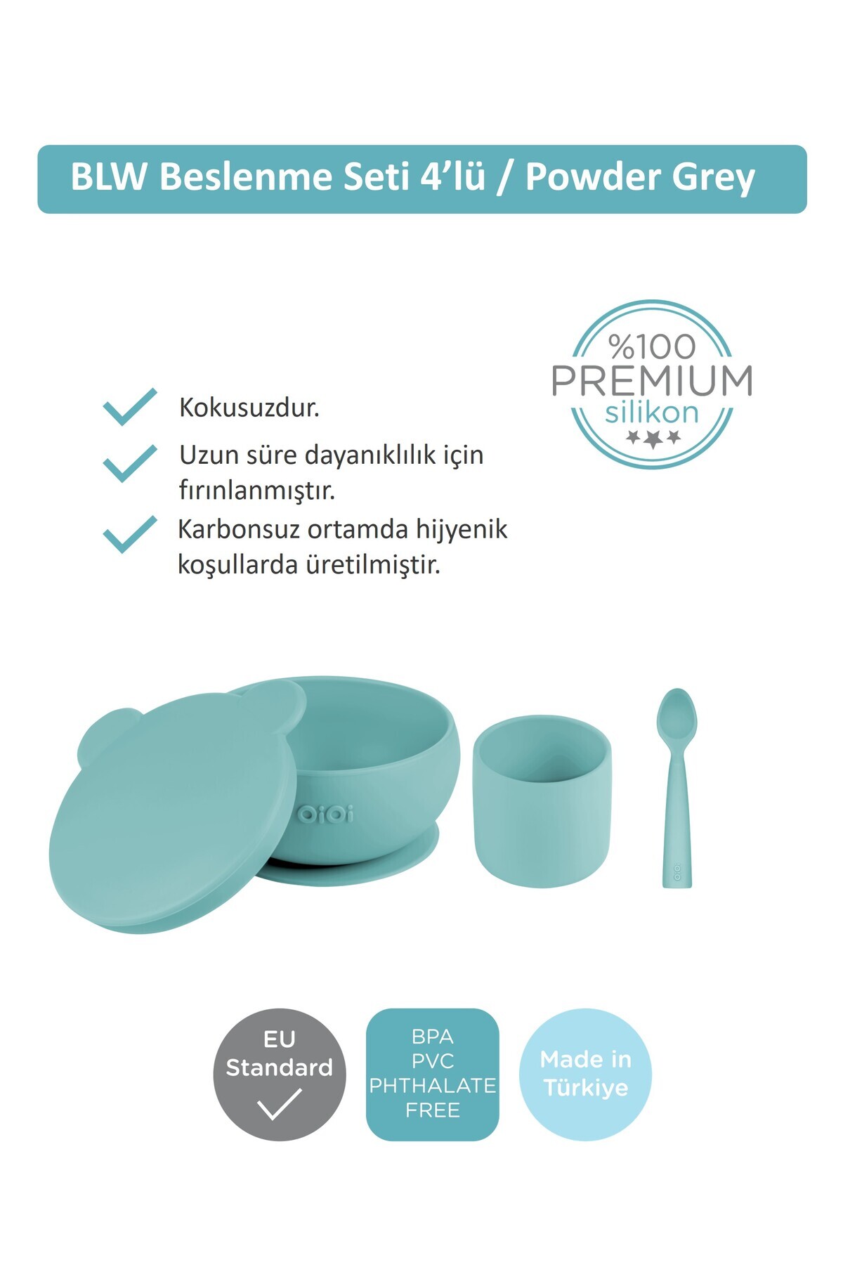 OiOi Blw Silikon Beslenme Seti - Yeşil