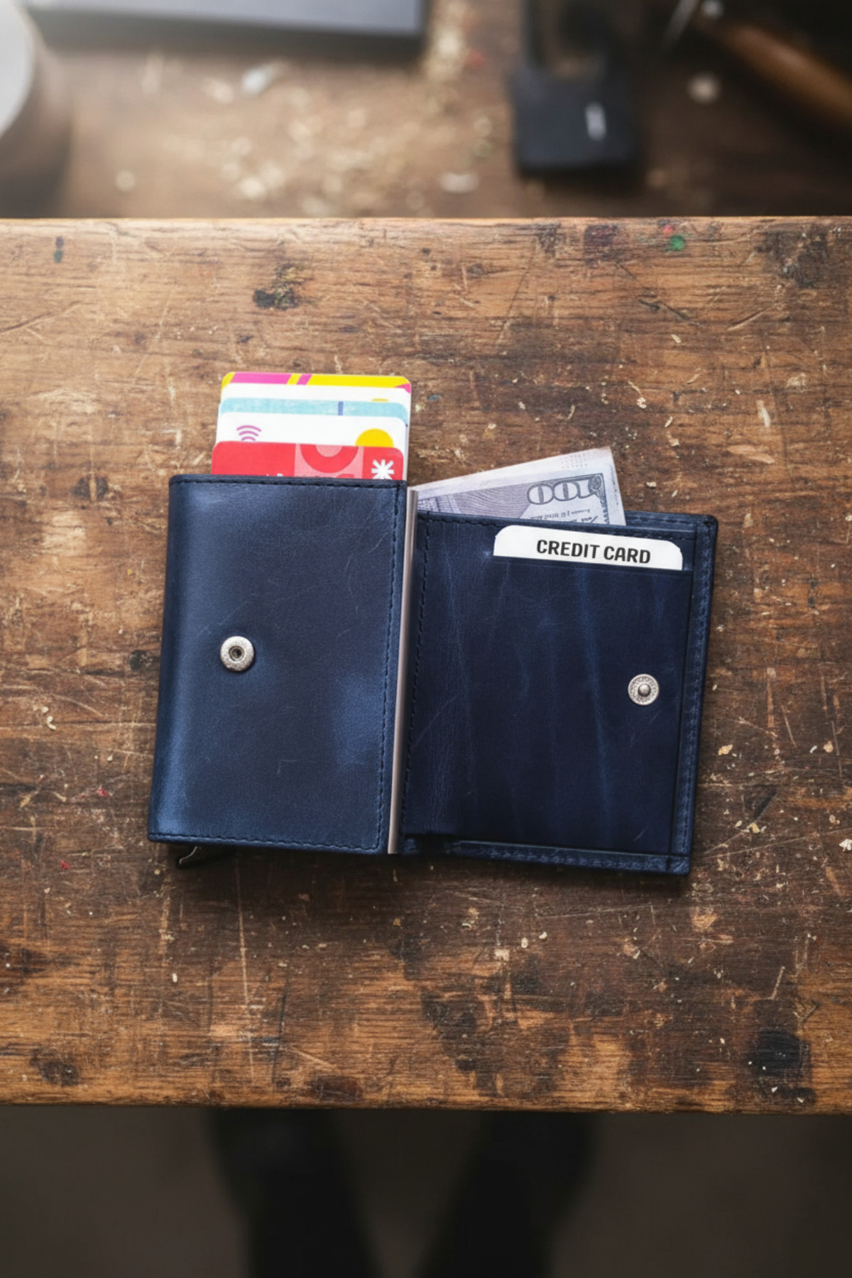 کیف پول مردانه آبی سرمه ای Modica | Pescol اورجینال - تصویر 4