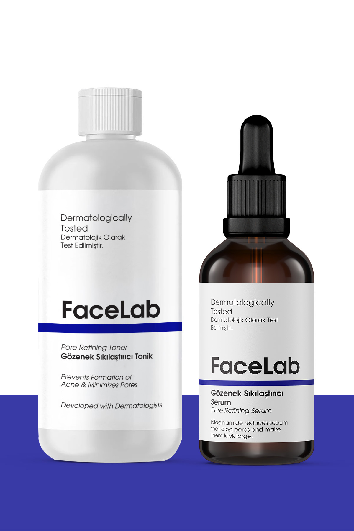 Gözenek Sıkılaştırıcı & Akne Karşıtı Set – Siyah Nokta Önleyici Tonik + Serum