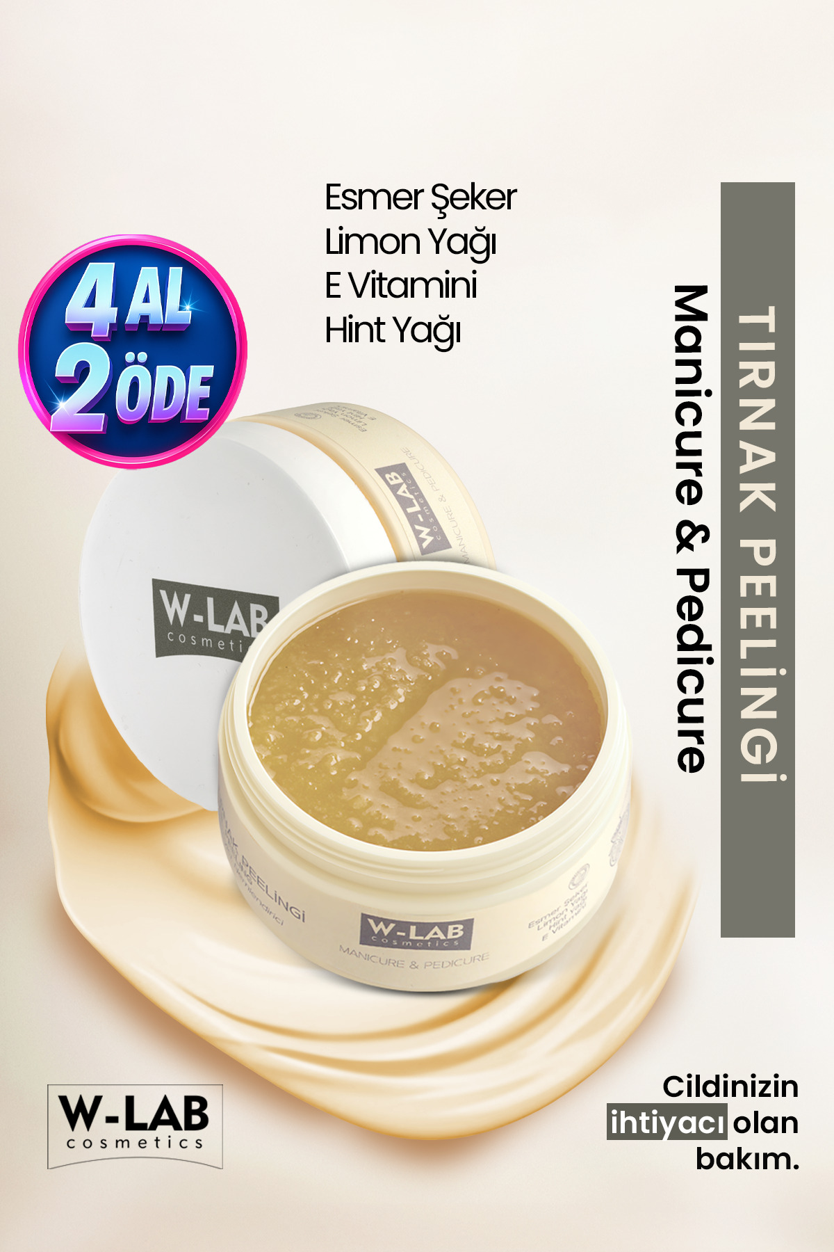 W-Lab Kozmetik Manikür Pedikür Tırnak Peelingi 250 Ml