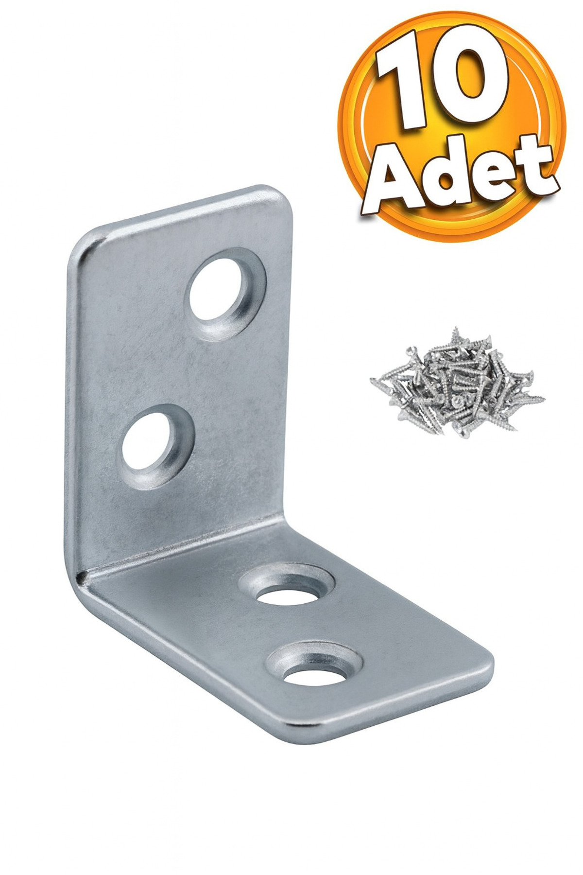 Badem10 Mobilya Eşya Dolap Duvara Sabitleyici Köşebent Bağlantı Aparatı L Demiri Gönye 30x30x20 Mm 10 Adet