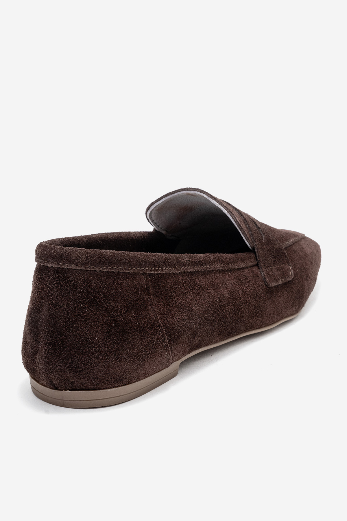 LuviShoes MORNE Kahverengi Süet Hakiki Deri Kadın Loafer Ayakkabı görsel 5