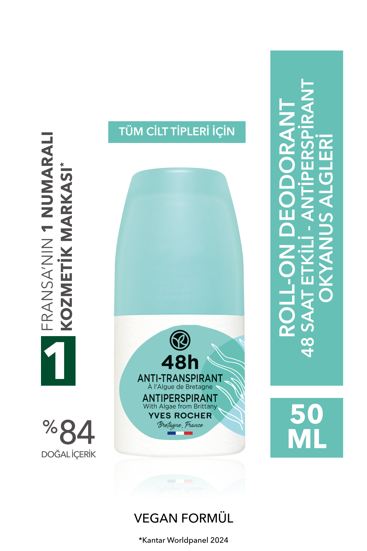 Yves Rocher Ter Önleyici 48 saat etkili Kadın-Erkek Antiperspirant Roll-On - Okyanus Algleri-58616
