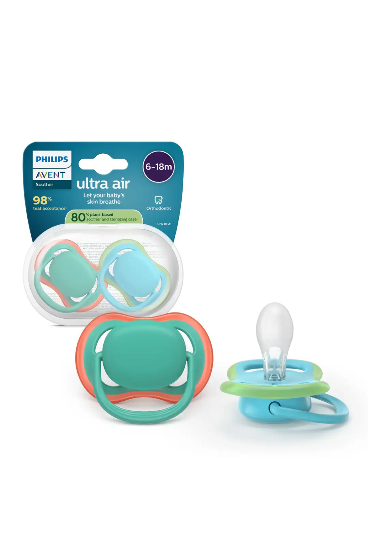 Philips Avent Súprava 2 kusov suziek Philips Avent Ultra Air SCF087/10, ortod...