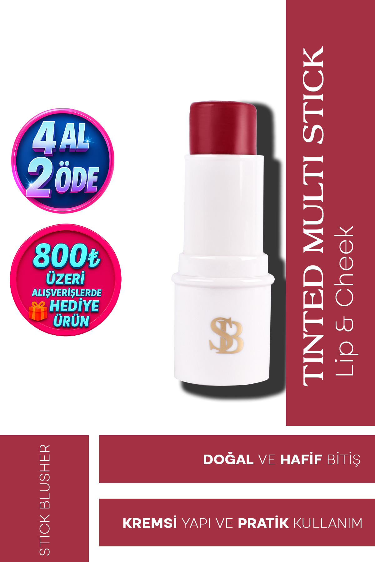 SELİNBEAUTY Tinted Multi Stick Lip & Cheek Stick Allık 6 Gr