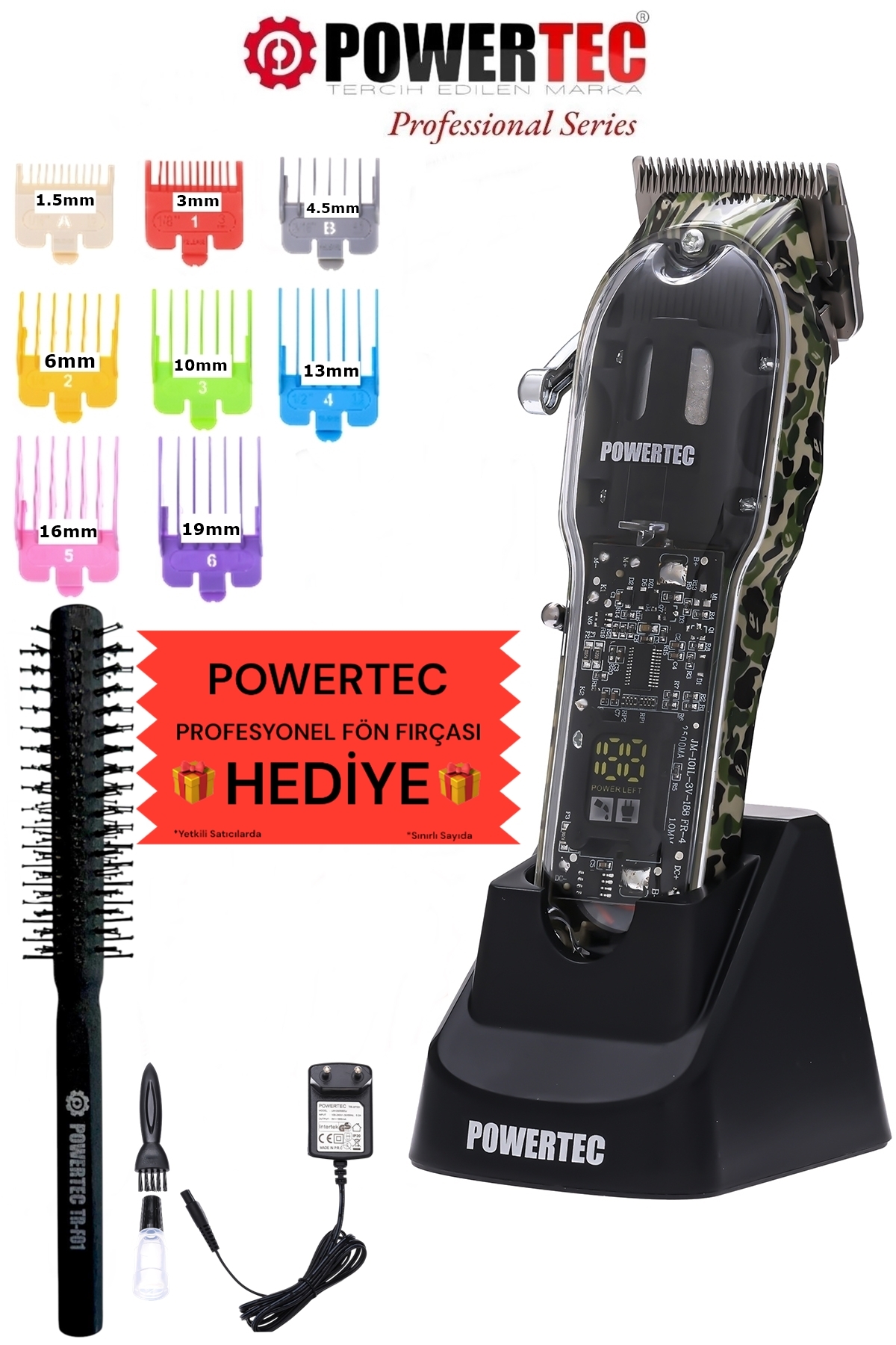 POWERTEC TR-8700 Saç Sakal Tıraş Makinesi (Black)