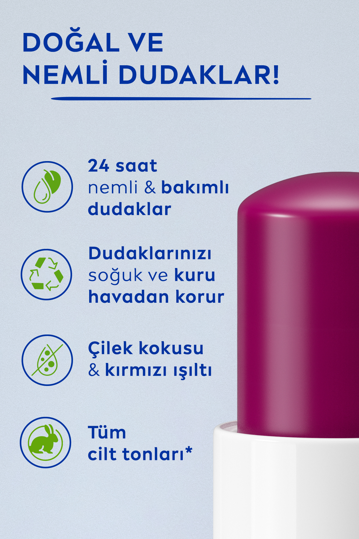 Q10 Sıkılaştırıcı C Vitamini Vücut Losyonu 250ml ve Nemlendirici Böğürtlen Dudak Bakım Kremi — SET.NVE.1301 — تصویر 4 از 7