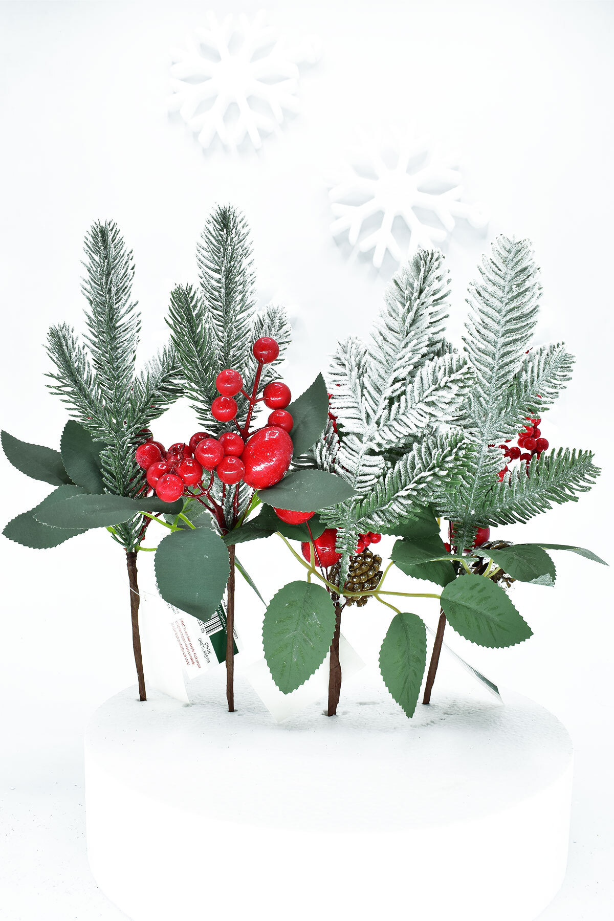 Waldern Kokina Süs 4lü Karlı Yılbaşı Çiçeği 30 Cm