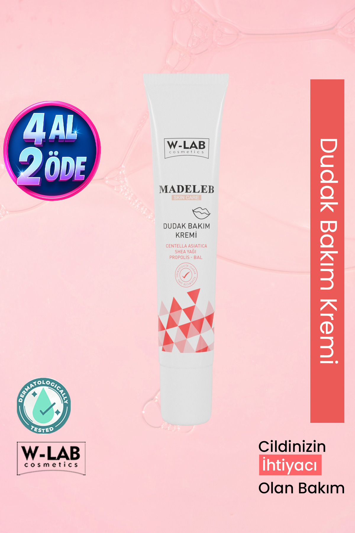W-Lab Kozmetik Madeleb Dudak Bakım Kremi 20 ml