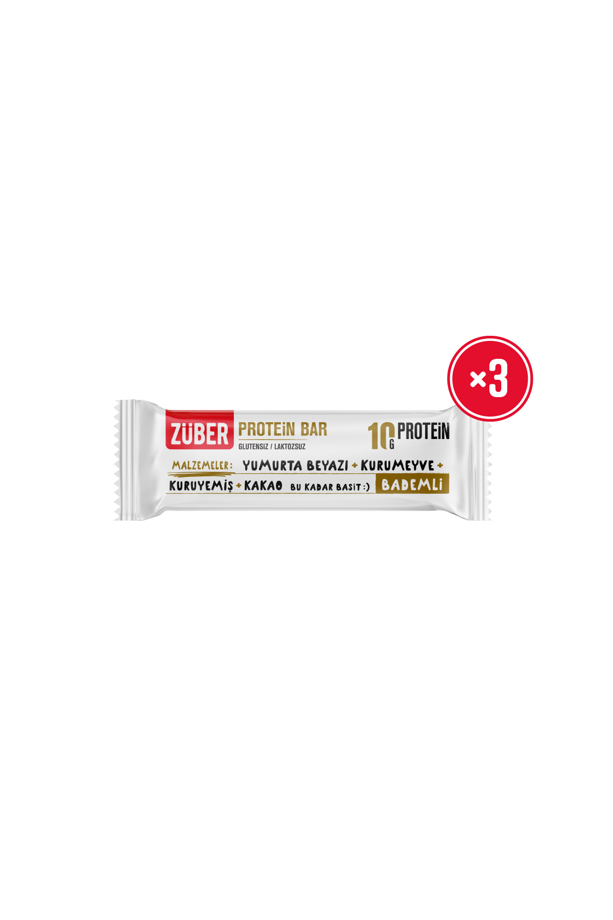 Züber Protein Bar Bademli 40g X 3 Adet
