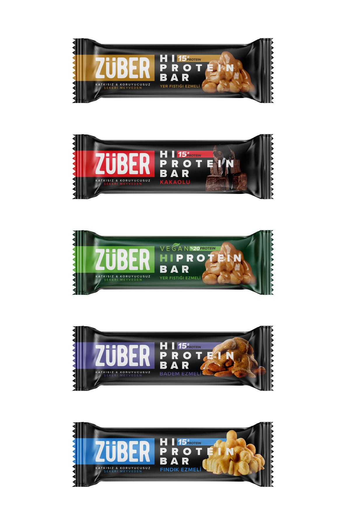 Züber Yüksek Protein Bar Deneme Paketi 45g X 5 Adet