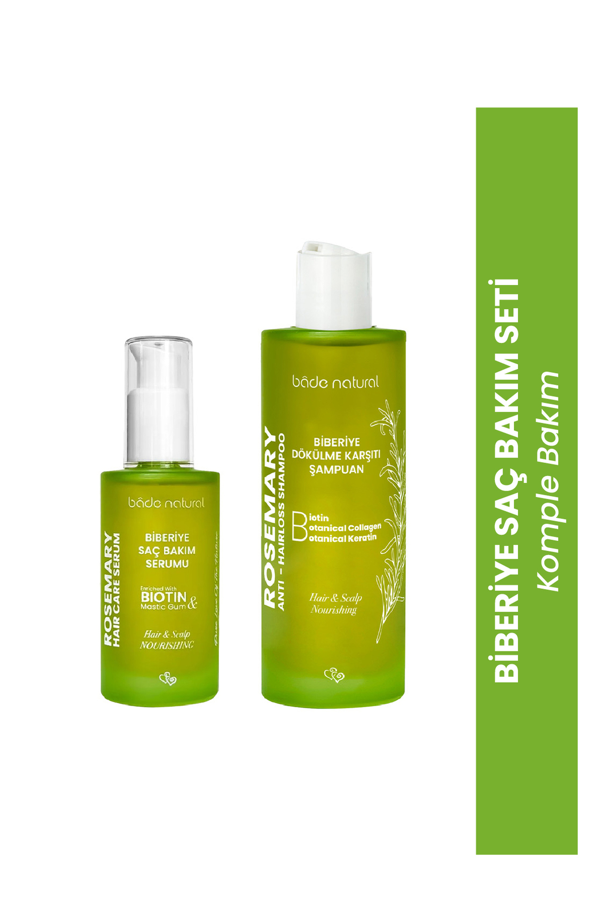 Bade Natural Biberiye Dökülme Karşıtı ve Güçlendirici Yoğun Saç Bakım Seti