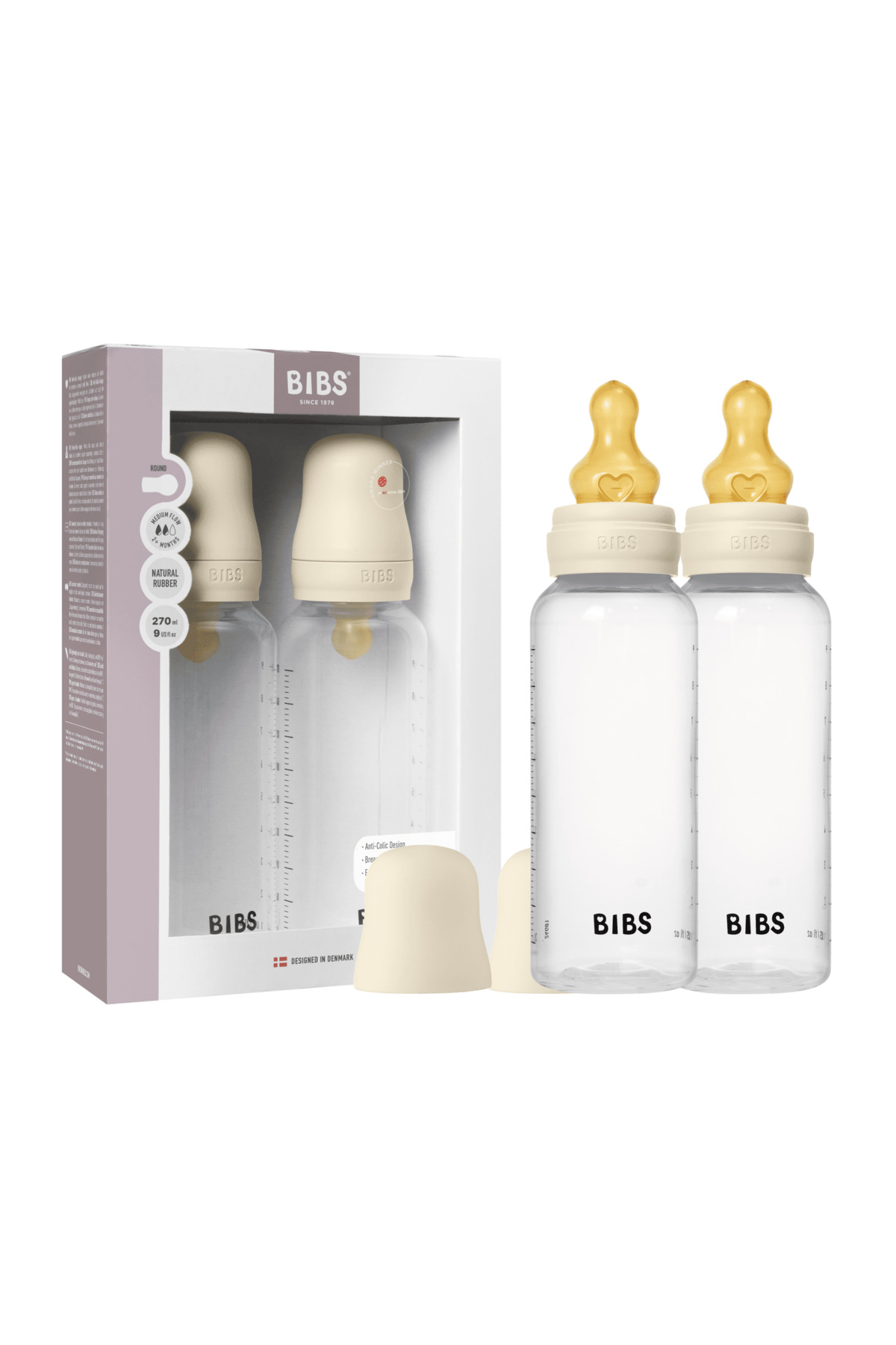 Bibs Baby PP Bott.Kauçuk İkili Biberon Ivory 270ml