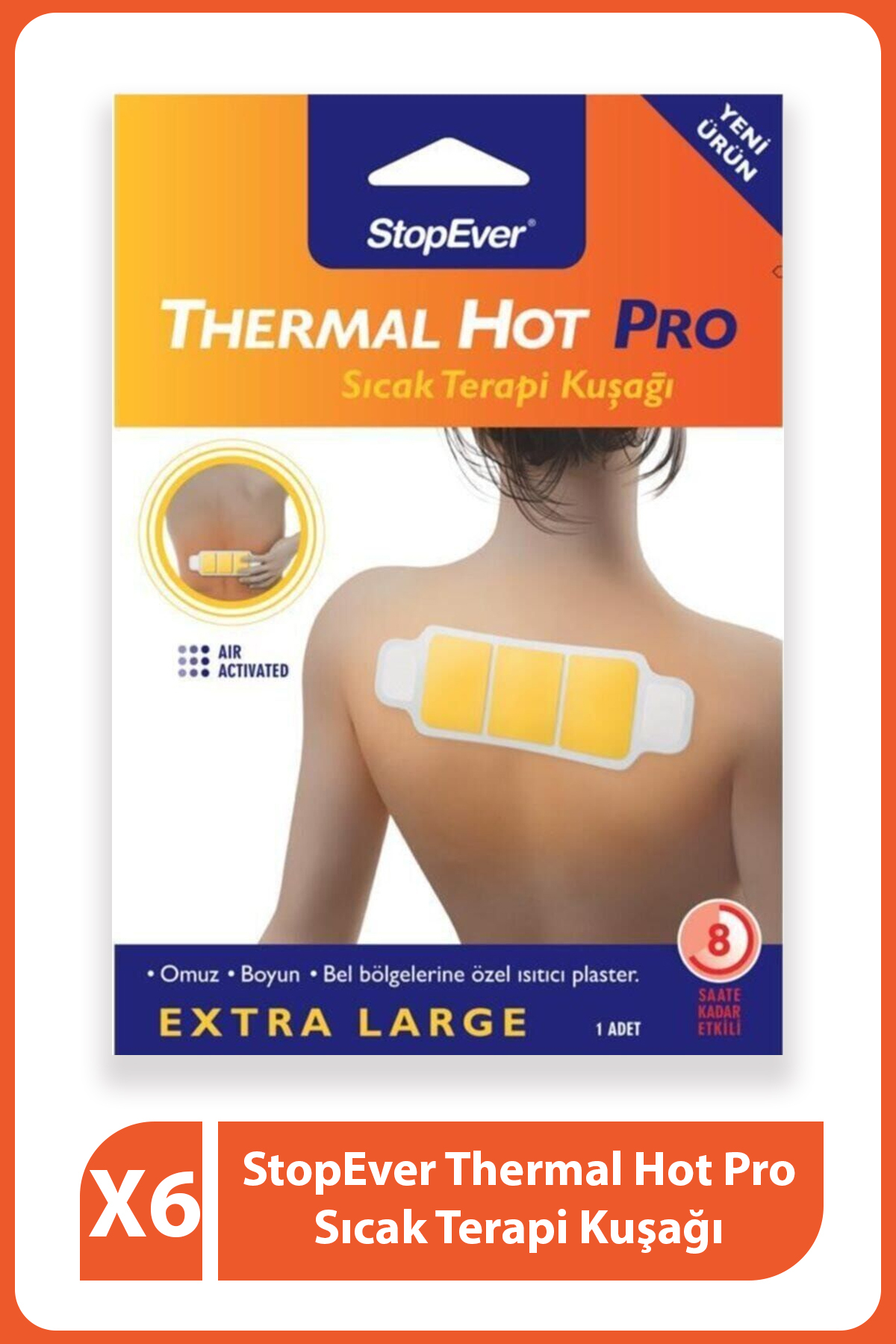 StopEver Thermal Hot Pro Sıcak Terapi Kuşağı | ( 1 X 6 )paket
