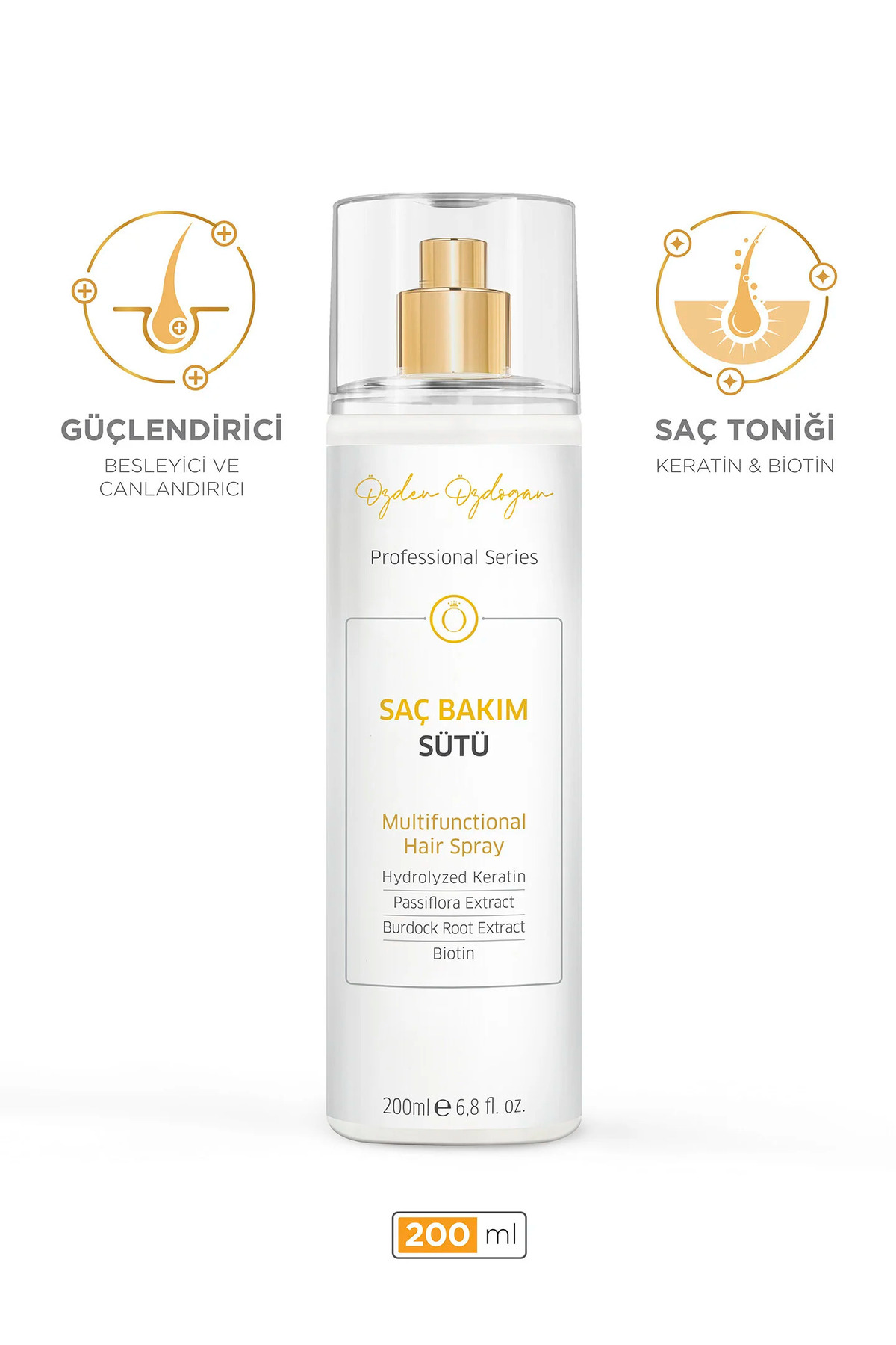 ÖZDEN ÖZDOĞAN Güçlendirici, Besleyici Ve Onarıcı Saç Bakım Sütü Keratin & Biotin 200 ml