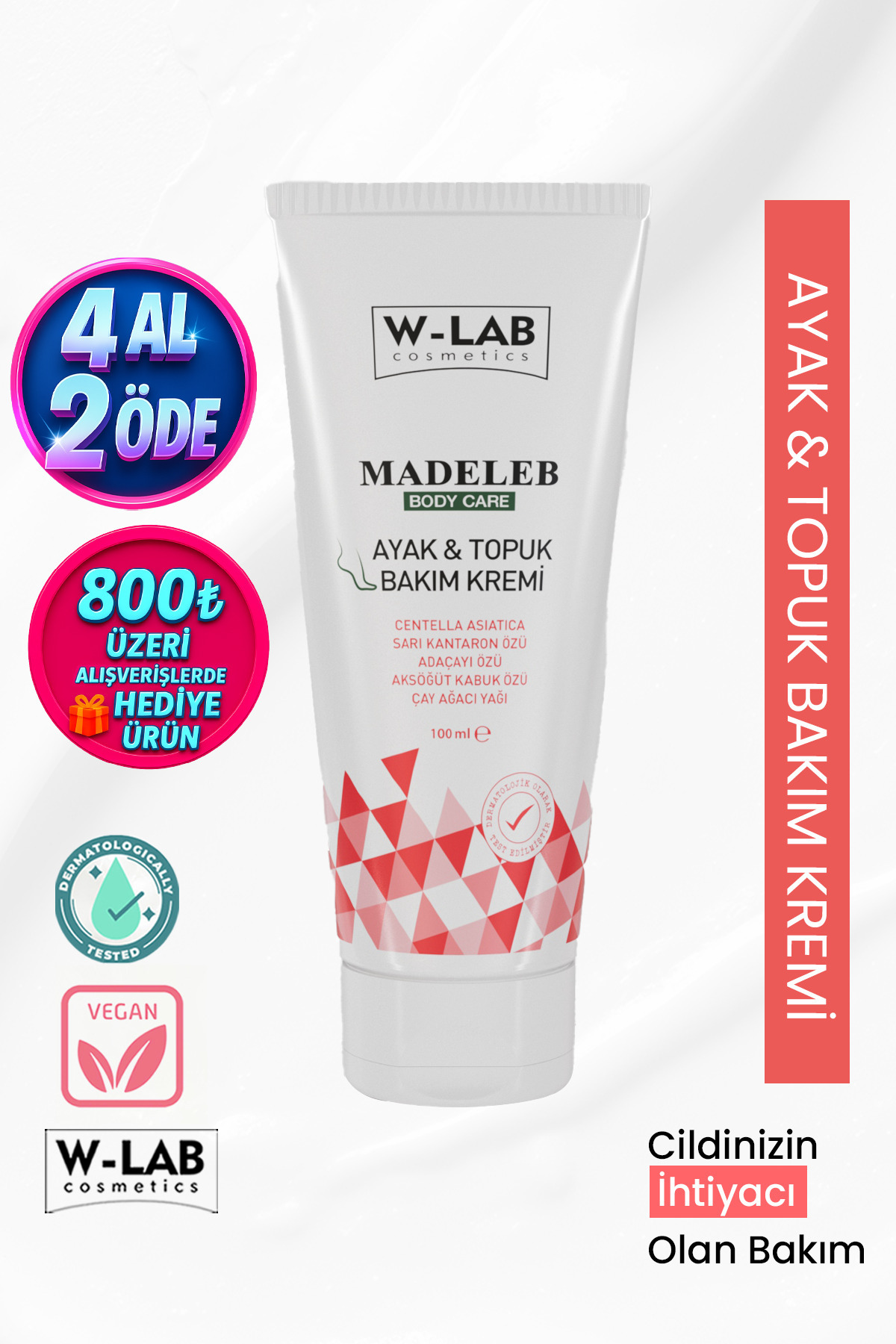 W-Lab Kozmetik Ayak Ve Topuk Bakım Kremi 100 ml